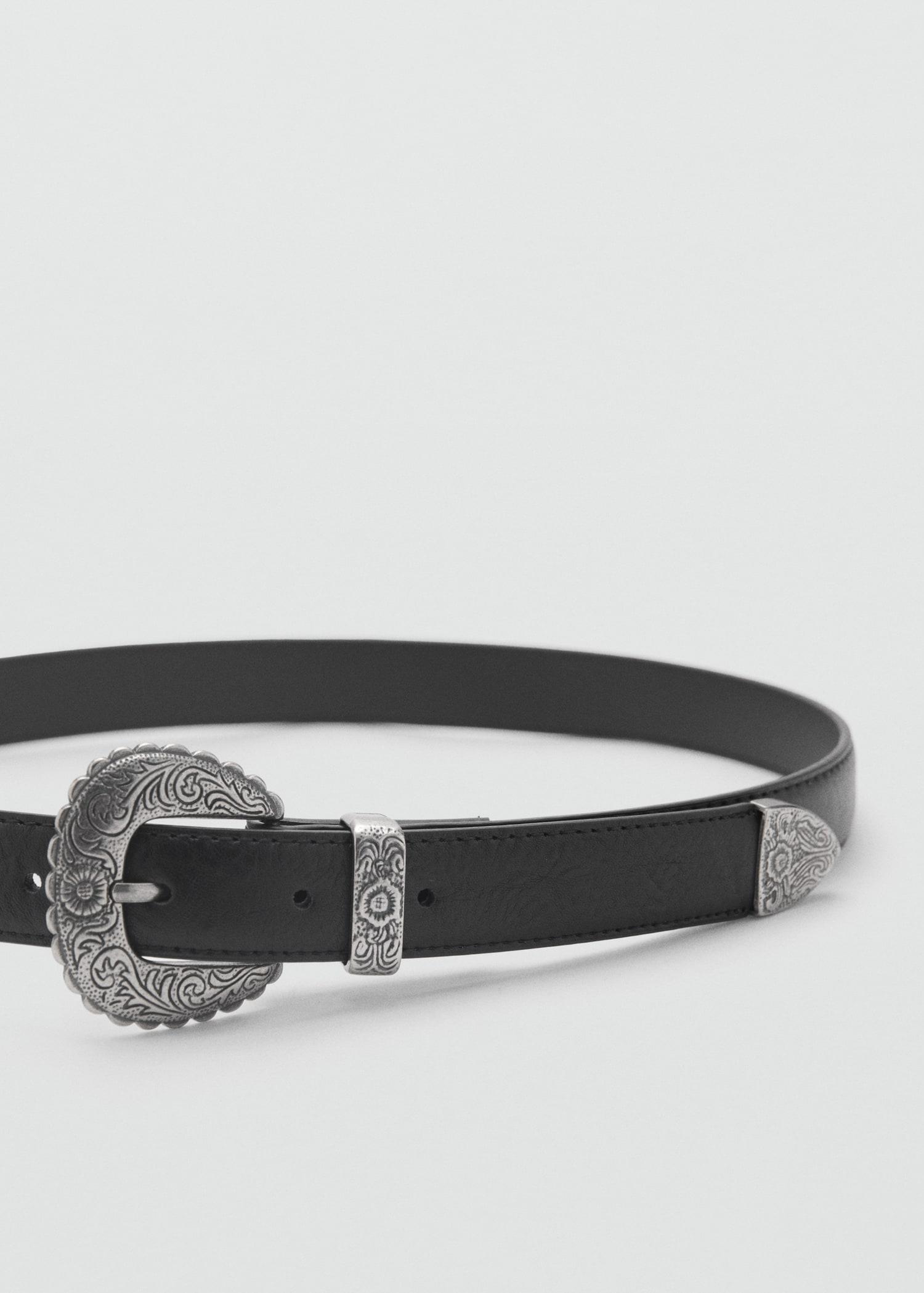 Embossed buckle belt - Women | MANGO USA Product Image