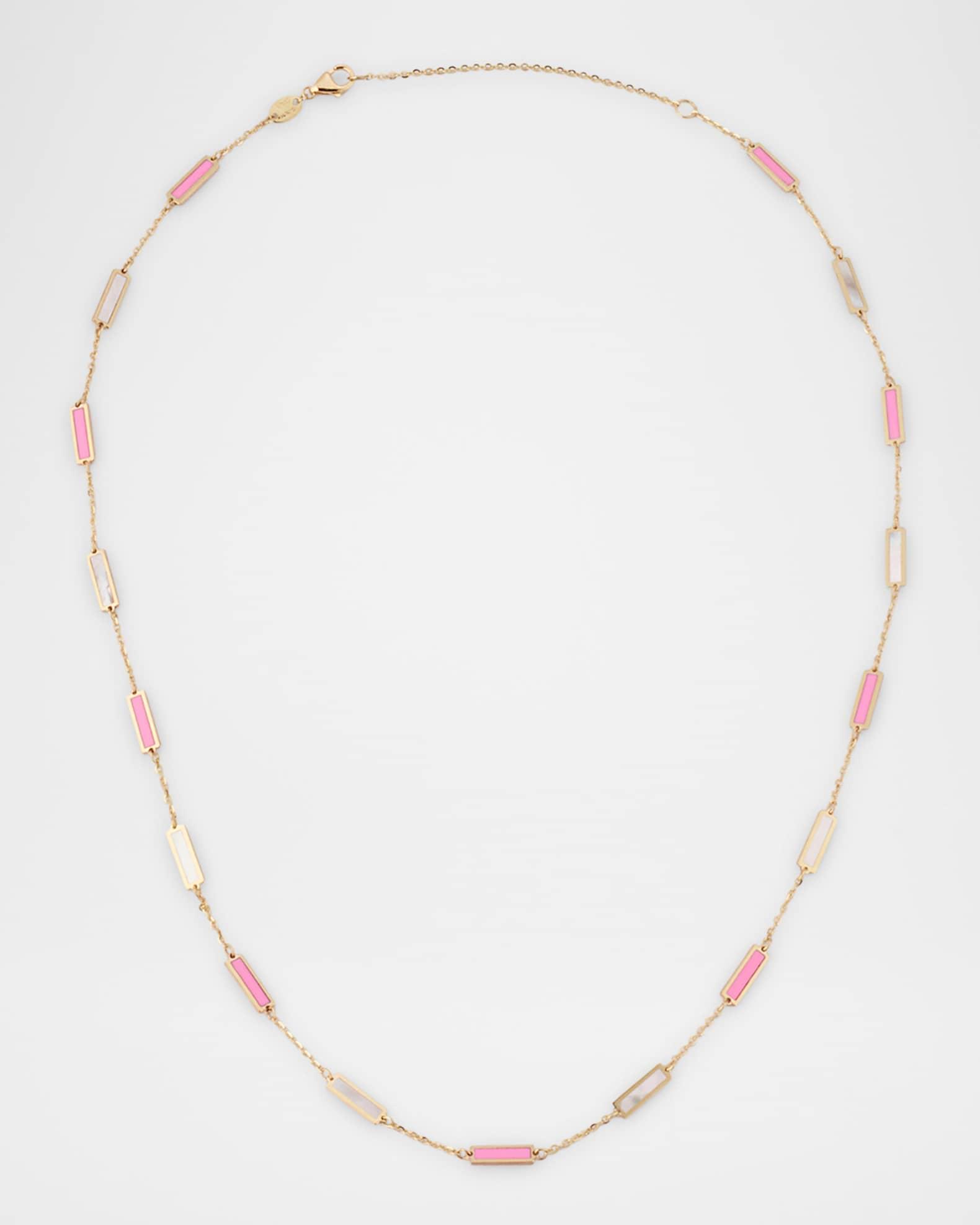 14K Yellow Gold 17-Station Inlay Necklace  Product Image