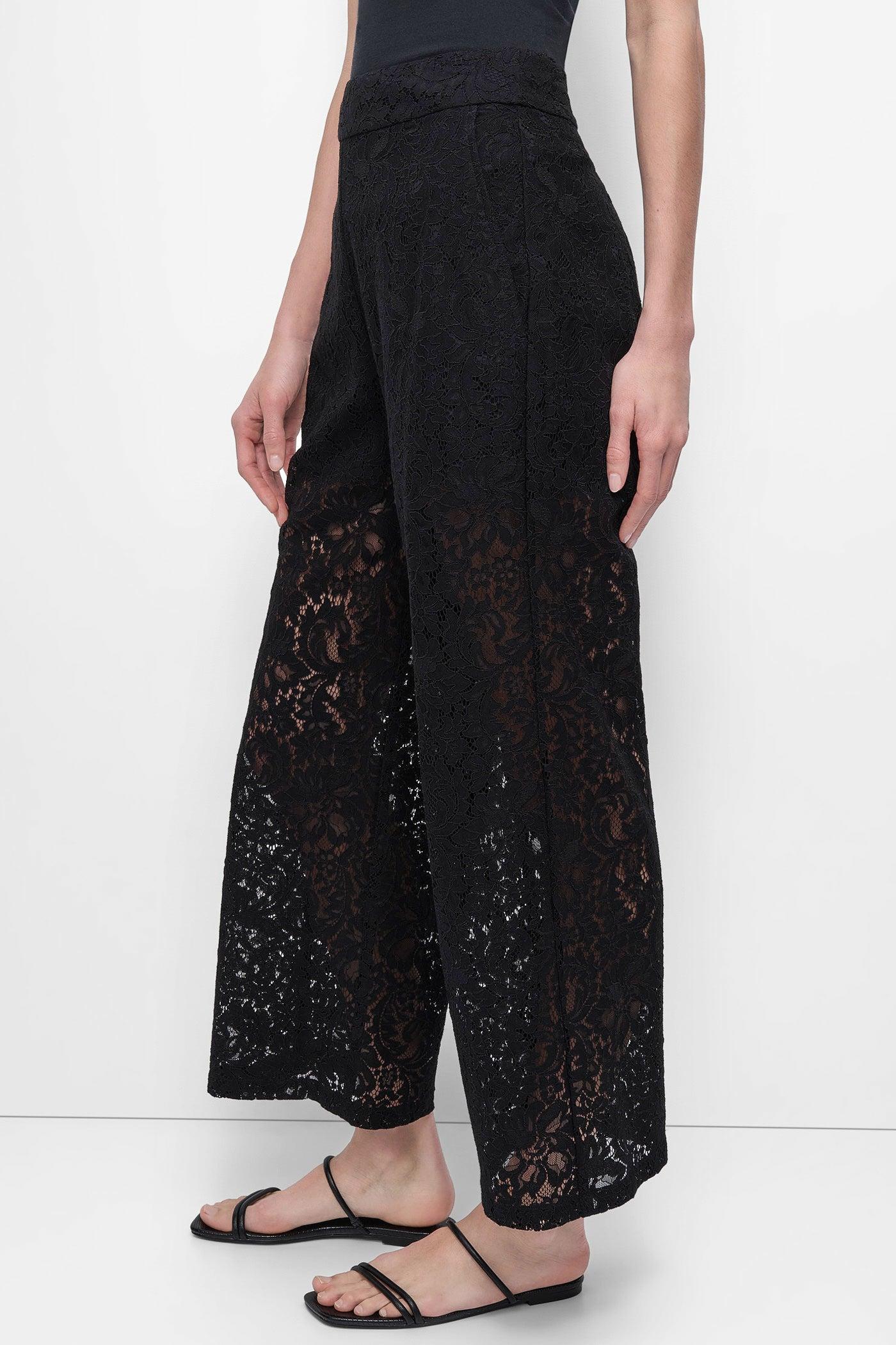 CROPPED LACE STRAIGHT LEG TROUSER Product Image