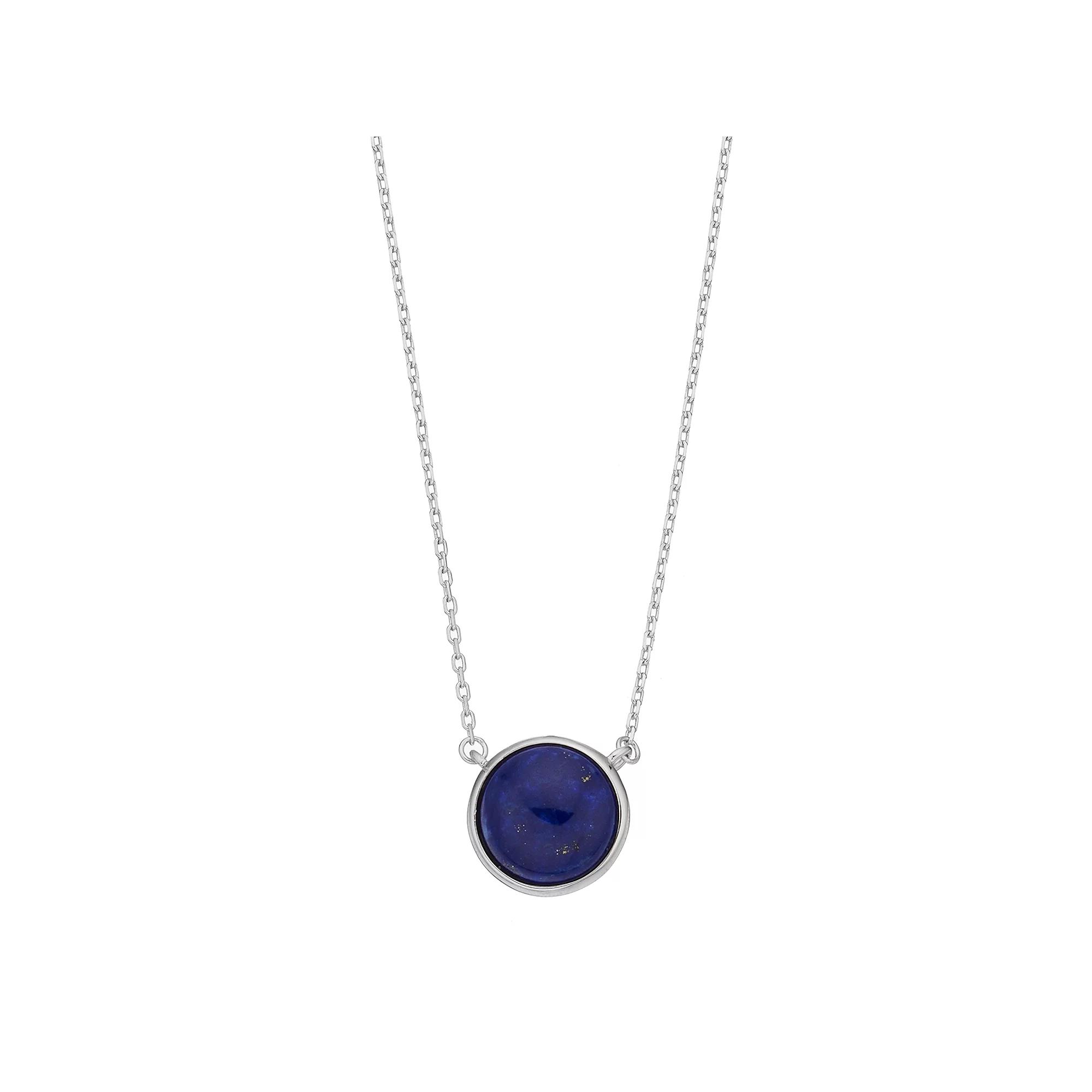 Sterling Silver Onyx Cabochon Necklace, Women's Product Image