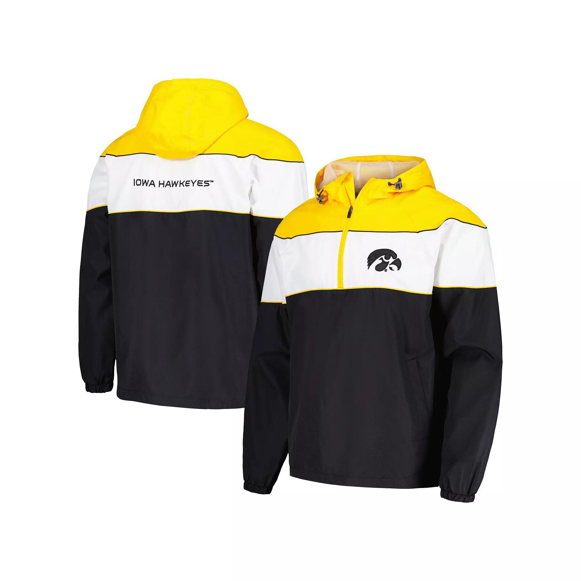 Men's G-III Sports by Carl Banks Black Iowa Hawkeyes Center Line Half-Zip Raglan Hoodie Jacket, Size: Small Product Image