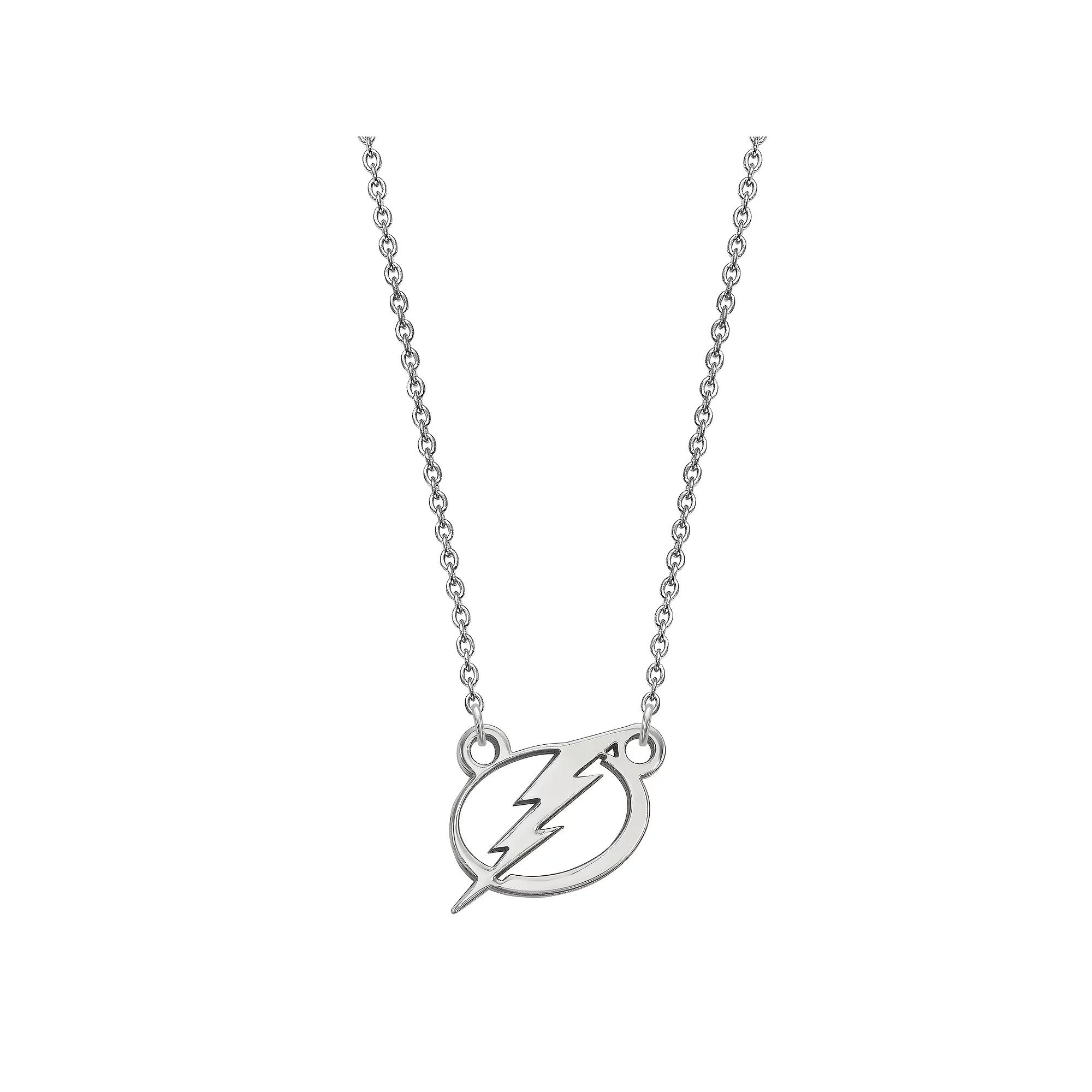 LogoArt Sterling Silver Tampa Bay Lightning Small Logo Necklace, Women's Product Image