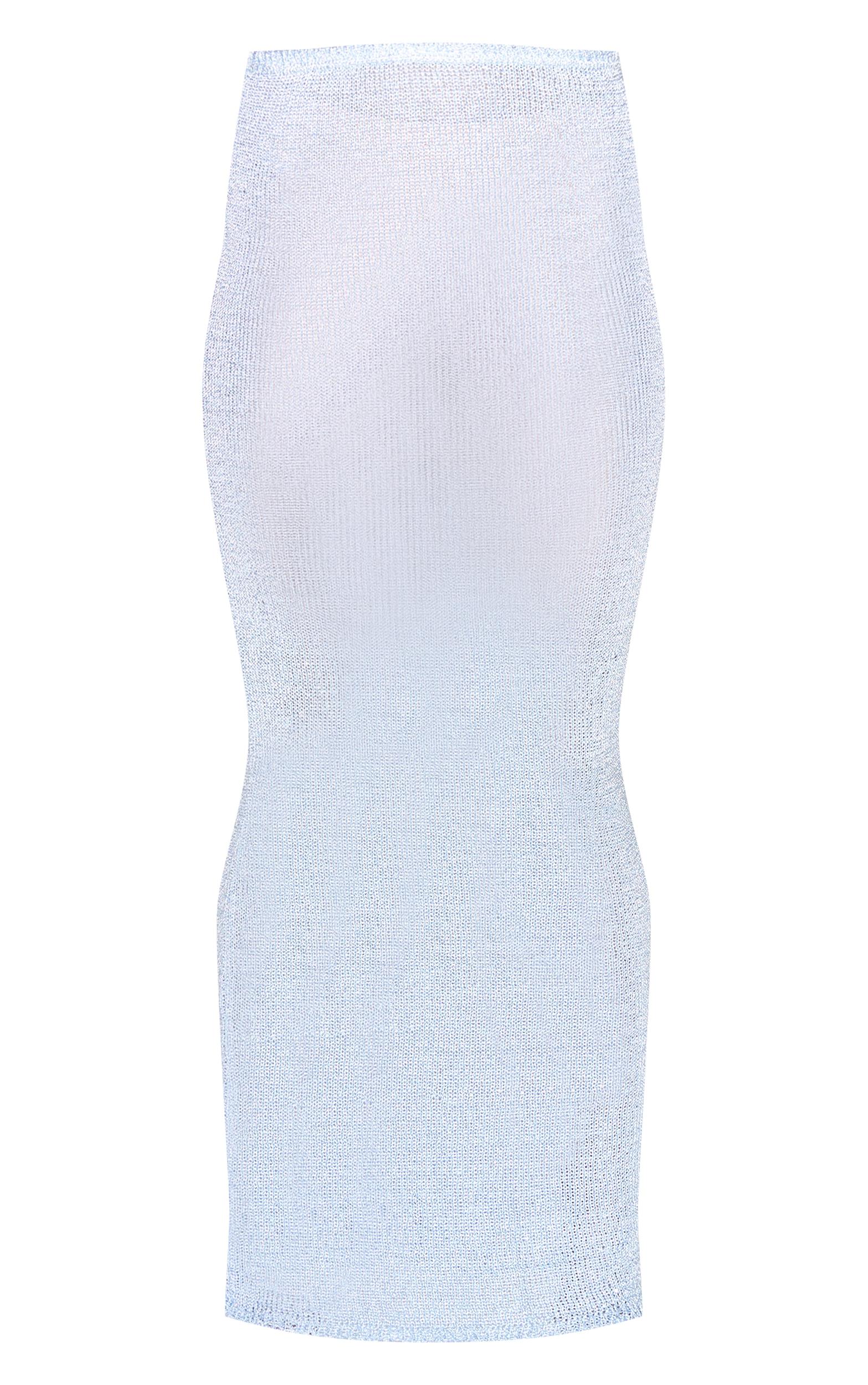  Blue Sequin Knit Maxi Skirt Product Image