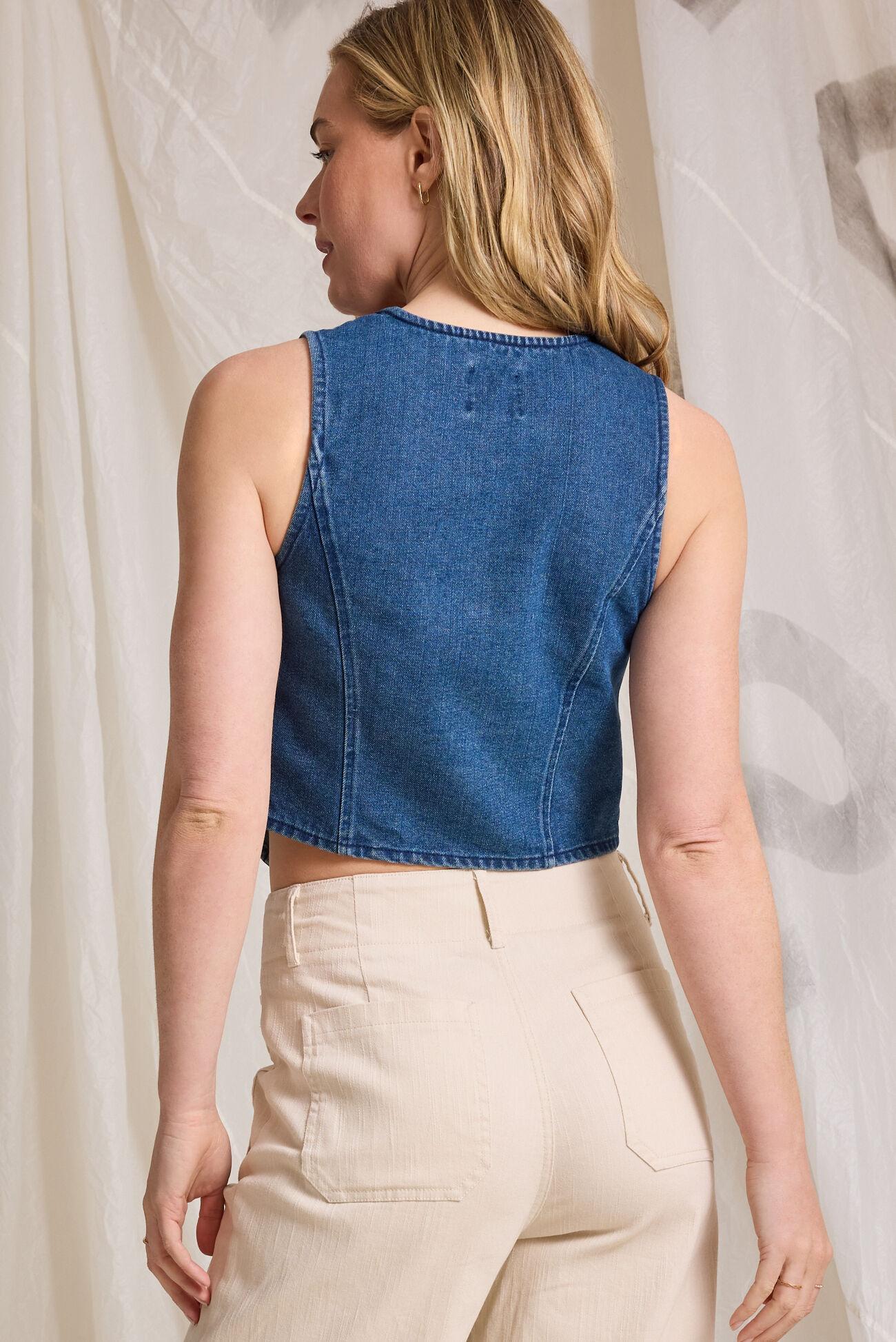 Tessa Tie Front Denim Vest Product Image
