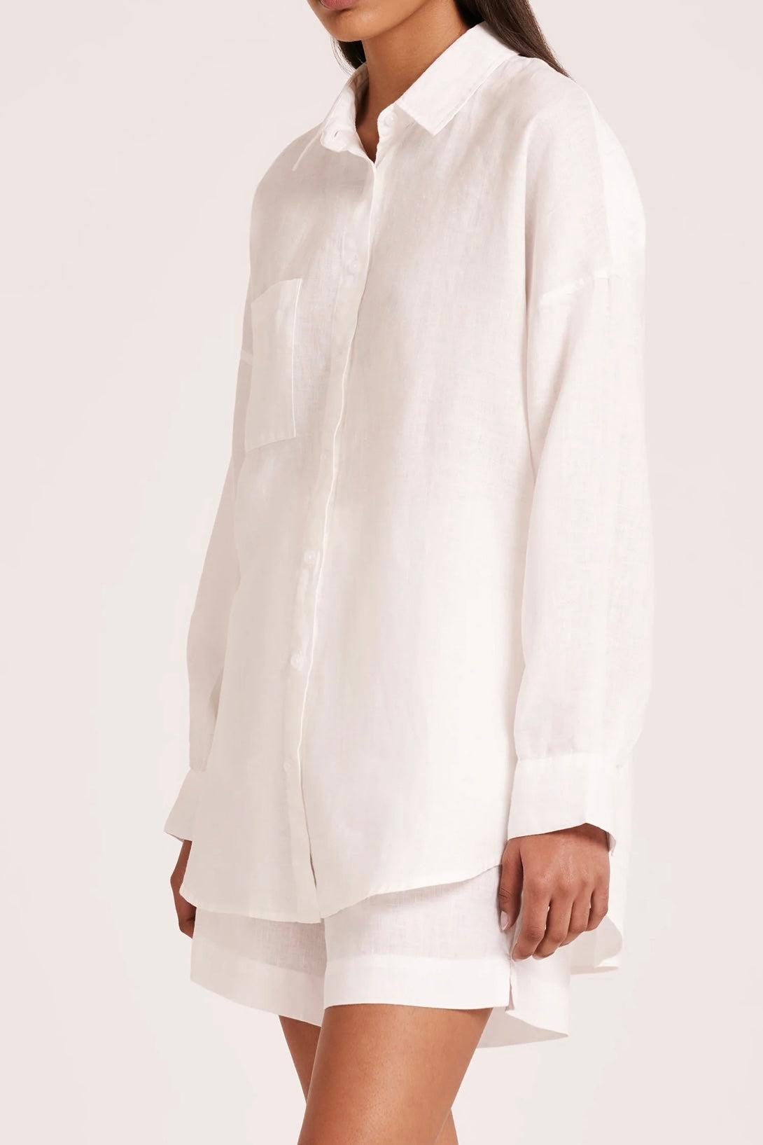 Nude Lucy | Lounge Heritage Linen Shirt | White Product Image