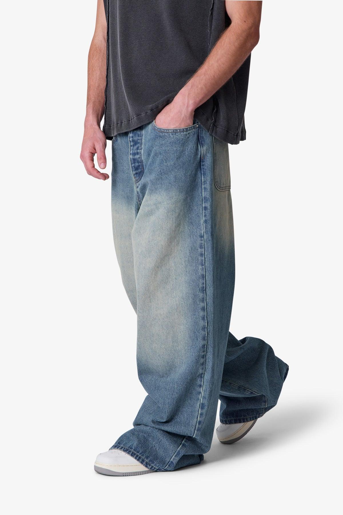 Baggy Washed Rave Denim - Medium Blue Product Image
