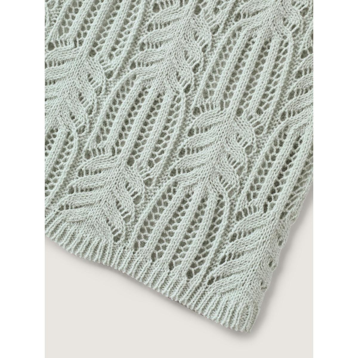 Plus Size Textured Cut-Out Flared Sleeve Lightweight Pullover Greenbean Women Leisure Loose Long Sleeve Round Neck Casual Pullovers BloomChic 22-24/3X Product Image