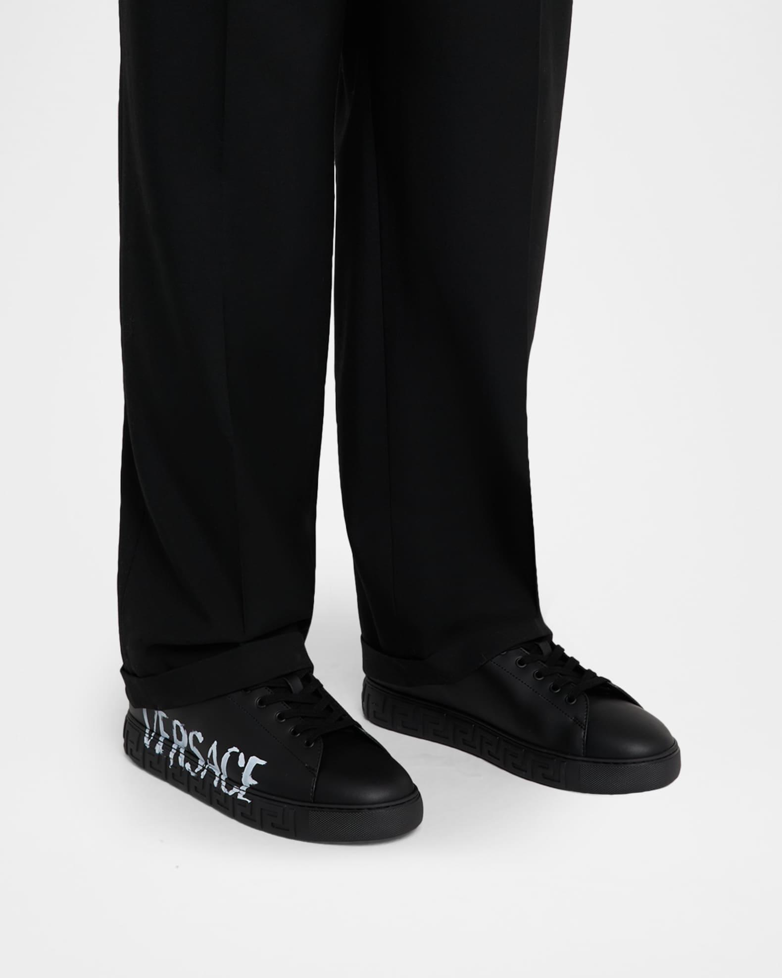 Men's Distressed Logo Greca Sneakers Product Image