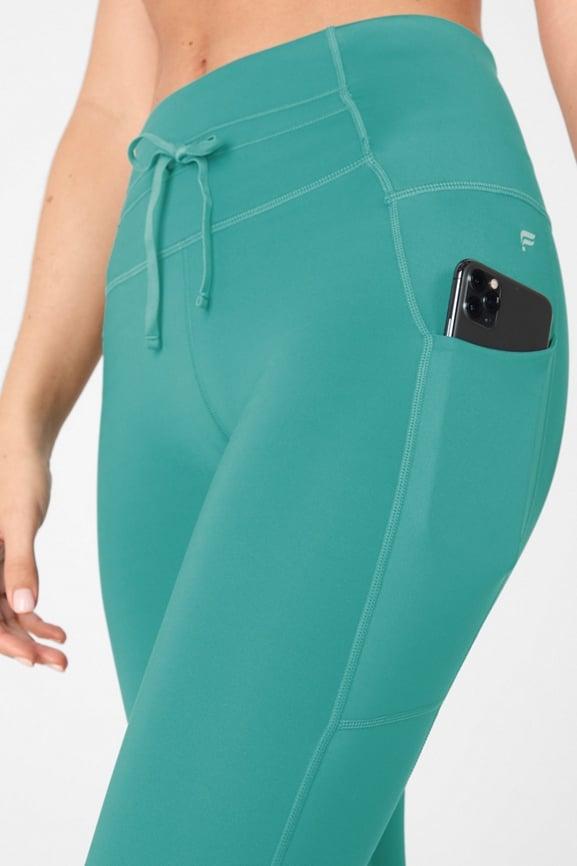 Fabletics High-Waisted Ultra Cool Shine Panel Womens green Size XXS Product Image