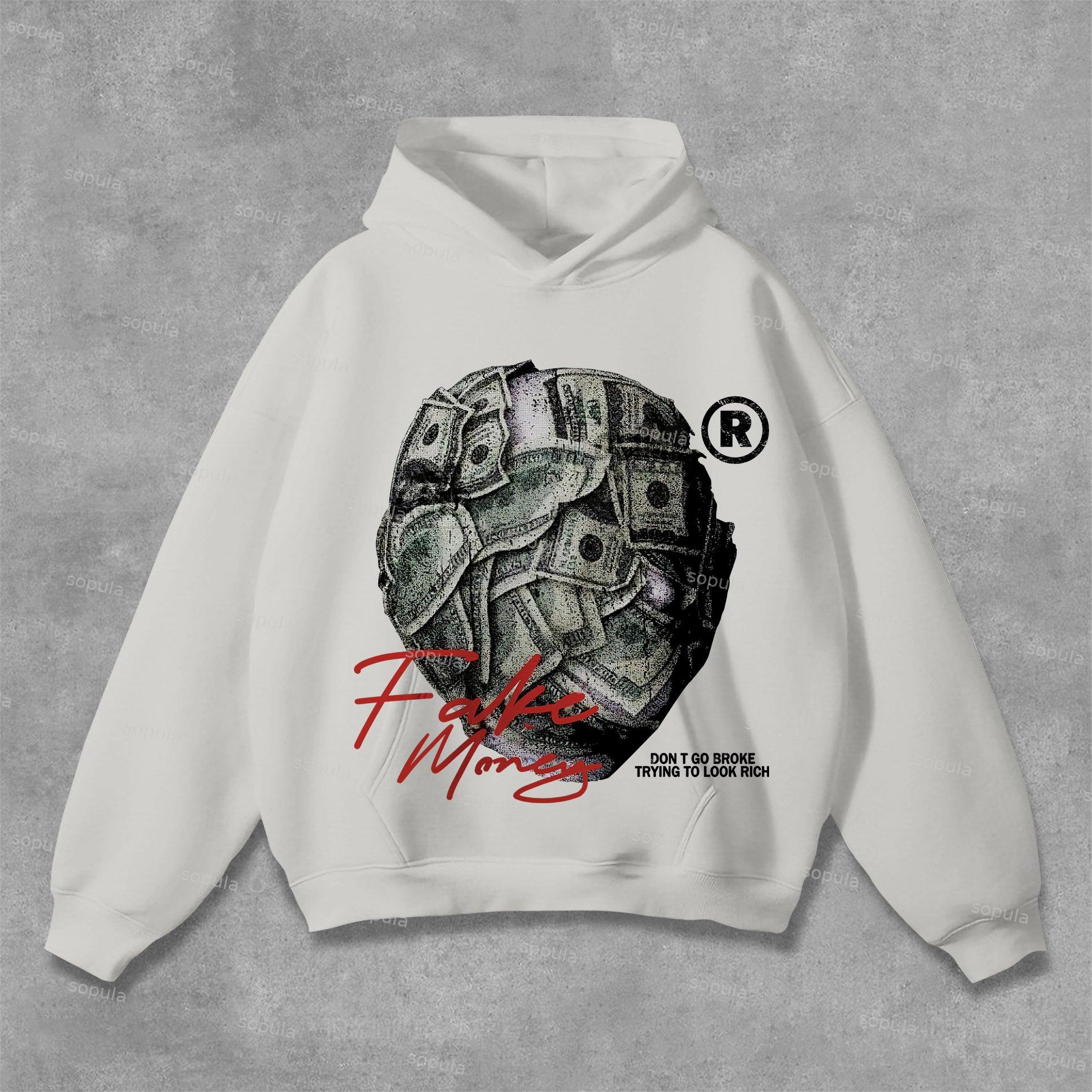 Sopula Don't Go Broke Trying To Look Rich Graphics Pocket Hoodie Product Image