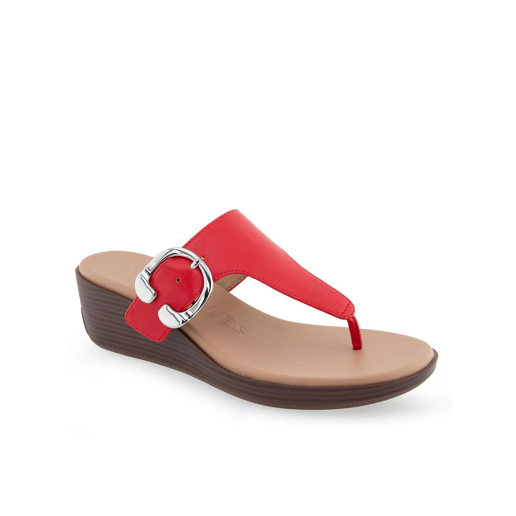 Aerosoles Izola Women's Wedge Sandals, Size: 8.5, Racing Red Pu Leather Product Image