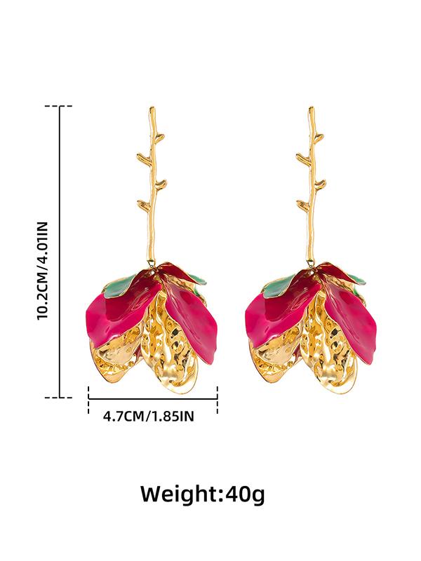 Flower Shape Drop Earrings Product Image
