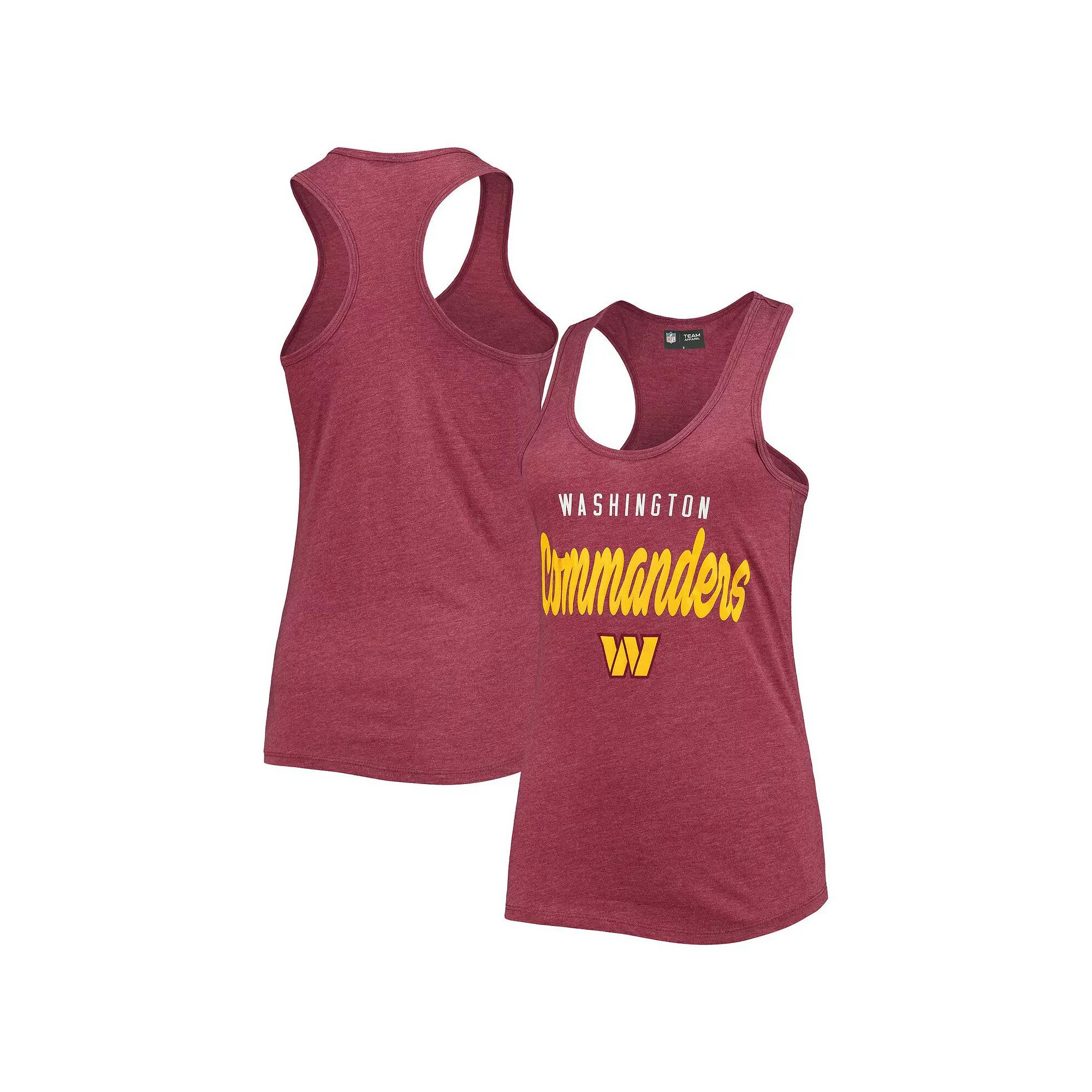 Women's New Era Heathered Burgundy Washington Commanders Wordmark Racerback Tank Top, Size: Large, Wft Team Product Image