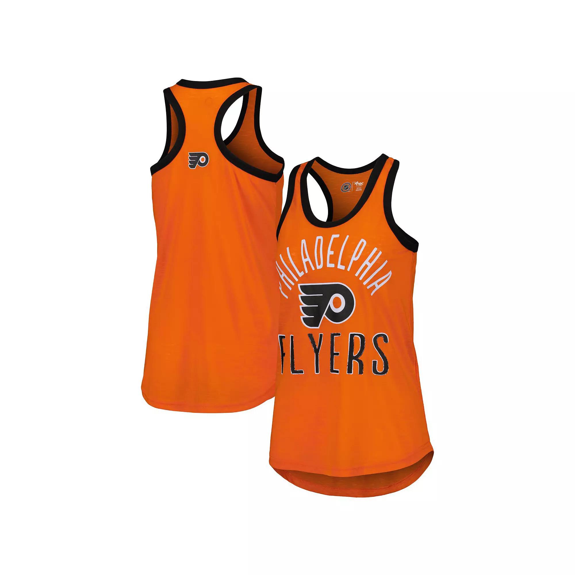 Women's G-III 4Her by Carl Banks Orange Philadelphia Flyers First Base Racerback Scoop Neck Tank Top, Size: Large, Fly Orange Product Image