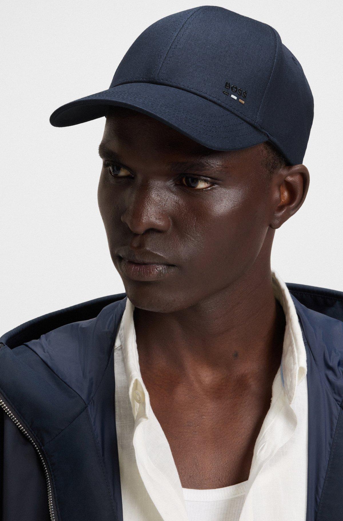 BOSS - Cotton-twill cap with logo trim - Dark Blue Product Image