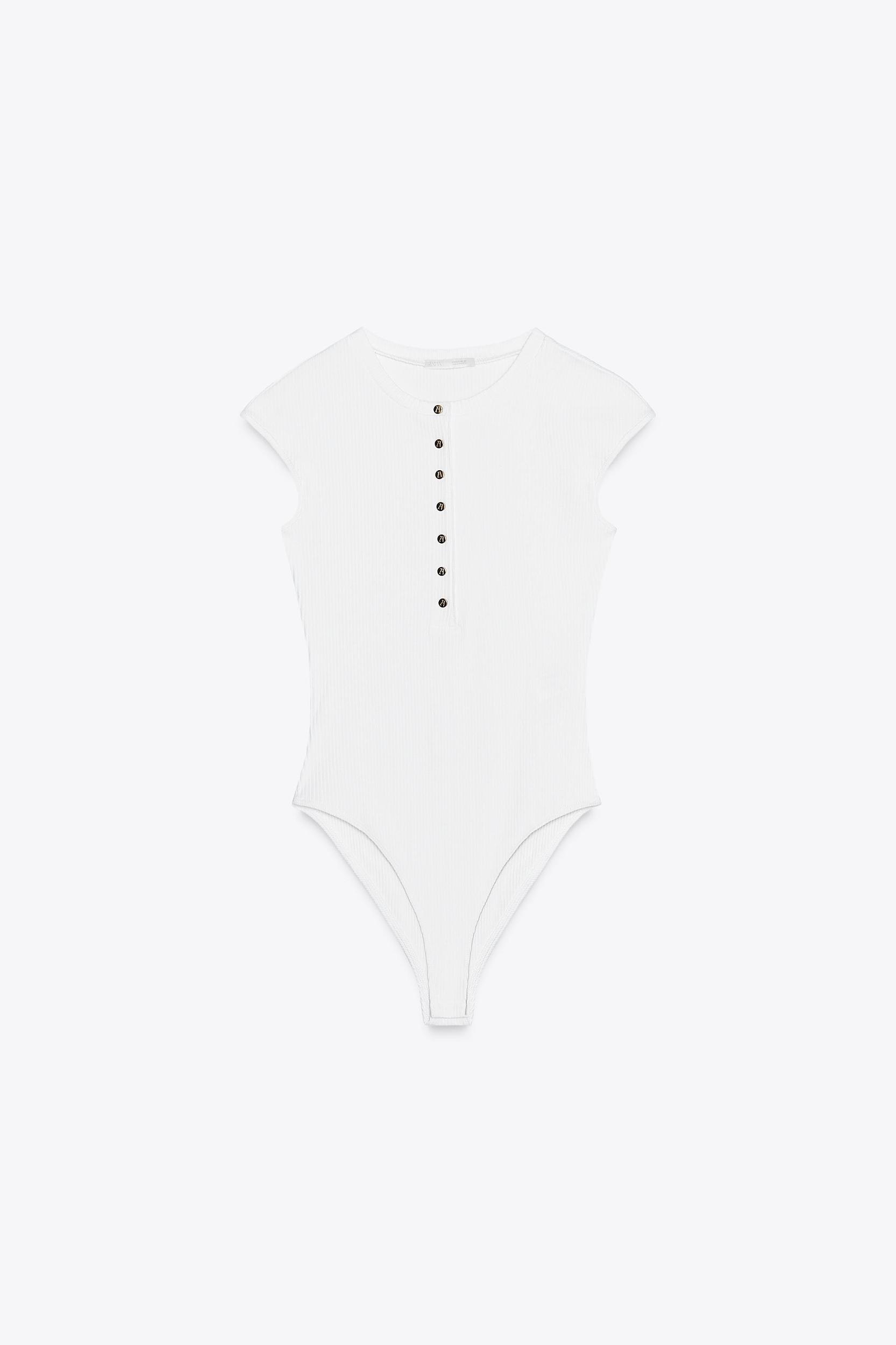 RIBBED BUTTON BODYSUIT Product Image