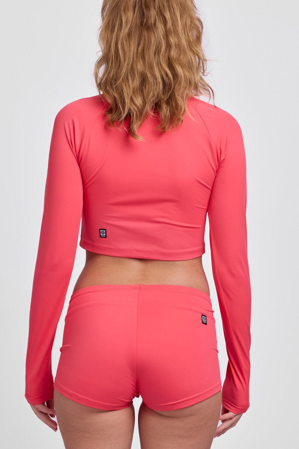 Moana Long Sleeve Cropped Rashguard - Coral Reef Female Product Image