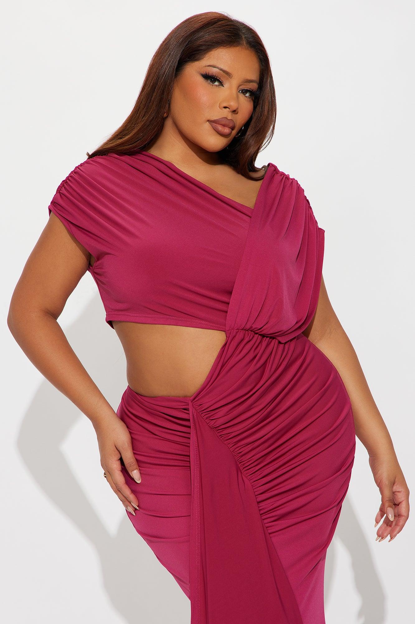 Aria Cut Out Maxi Dress - Magenta Female Product Image