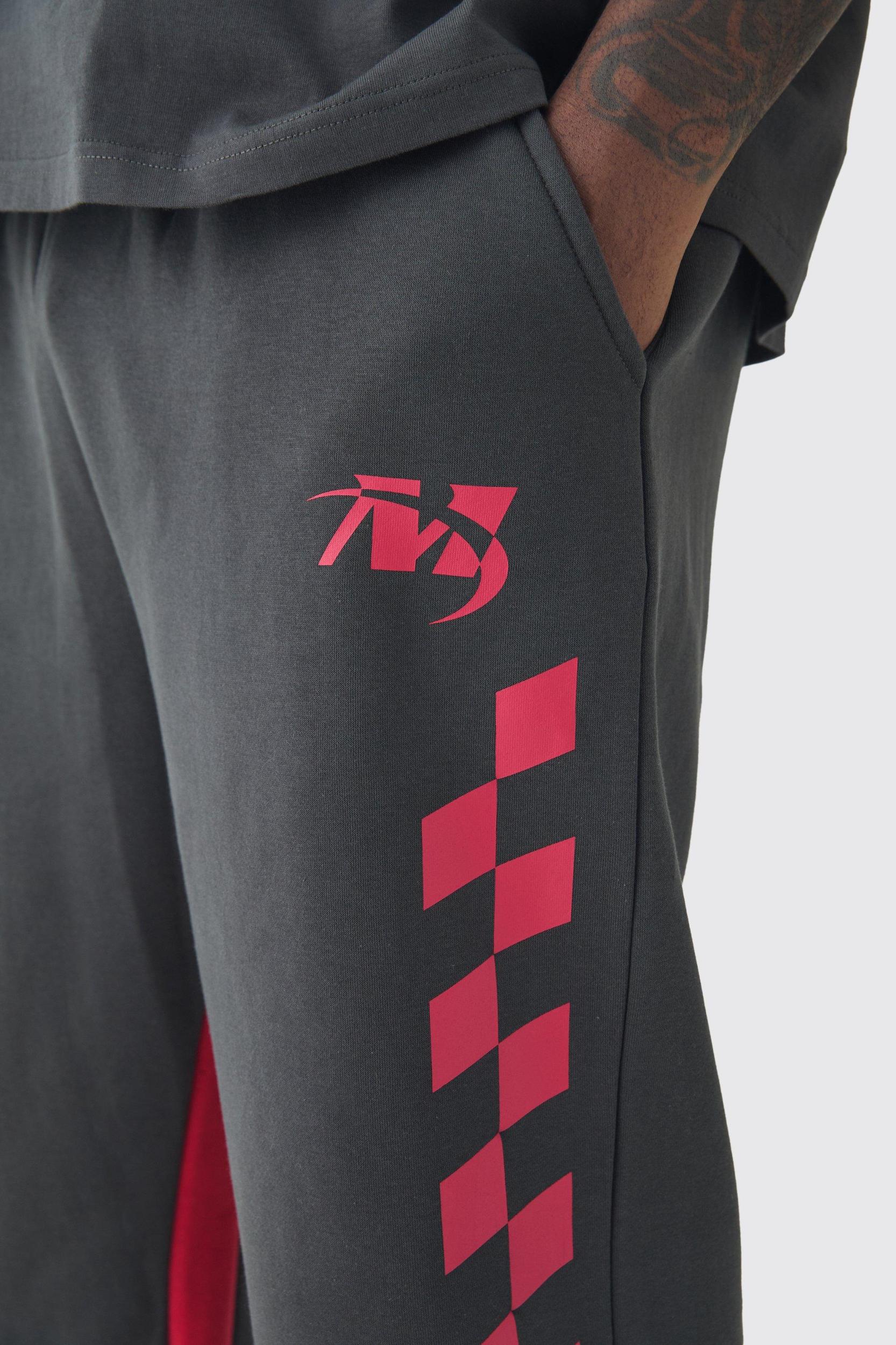 Plus Slim Gusset Moto Sweatpants | boohooMAN USA Product Image