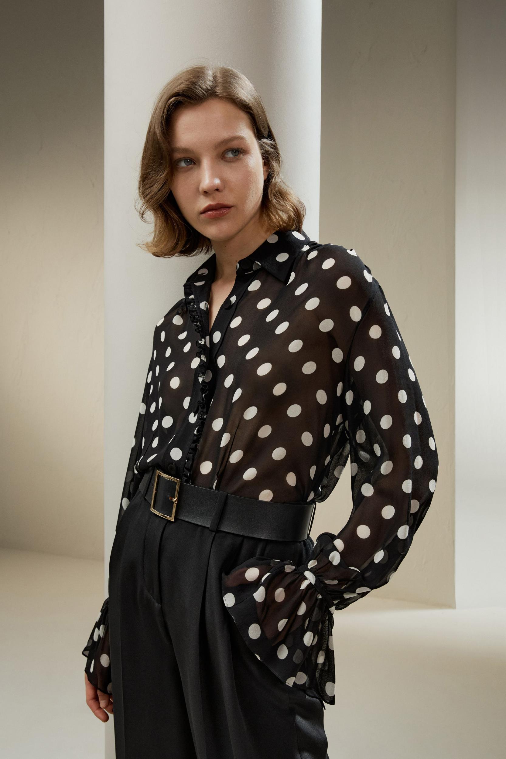 Polka Dots Georgette Blouse Product Image