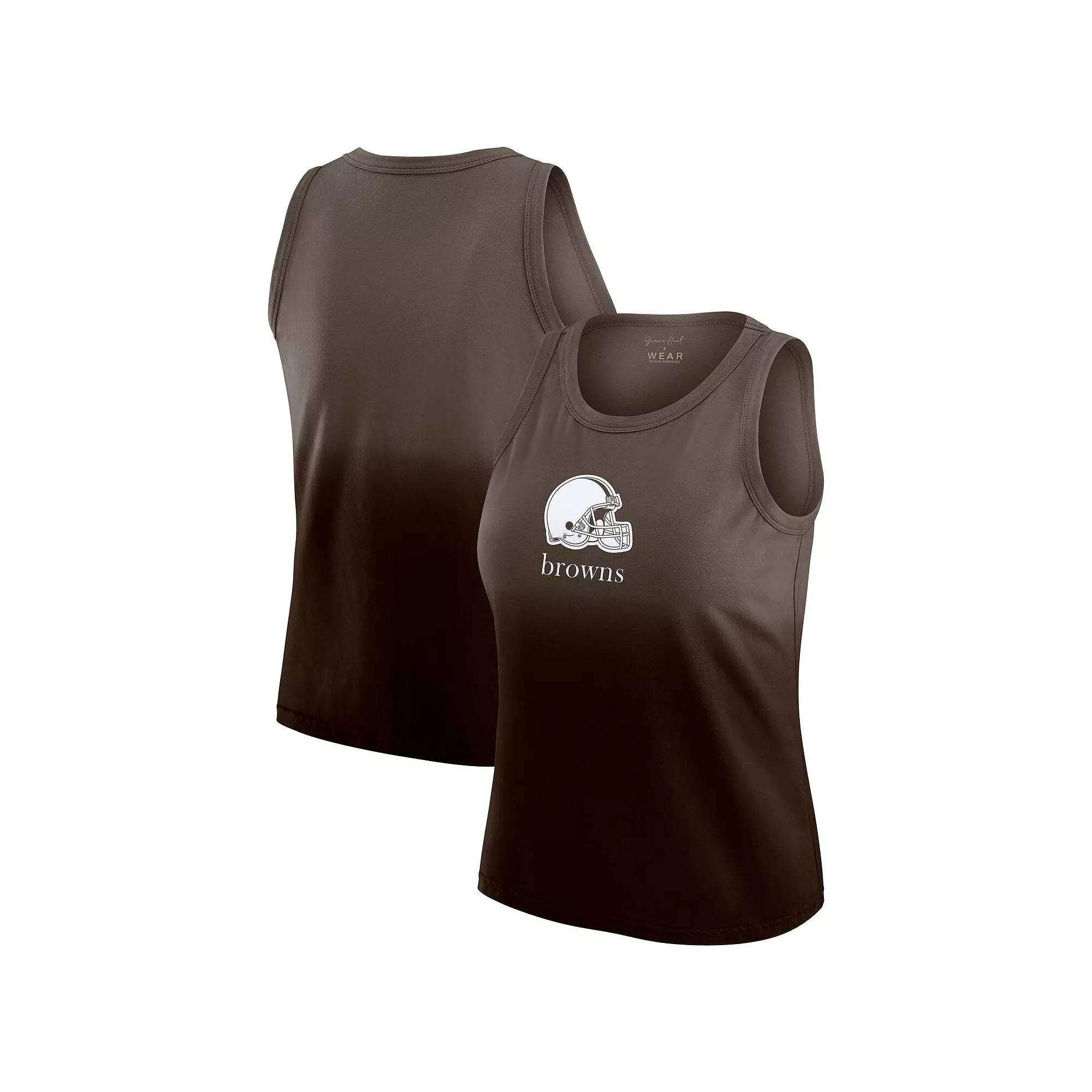 Women's WEAR by Erin Andrews x Gracie Hunt Brown Cleveland Browns Ombre Tank Top,  Product Image