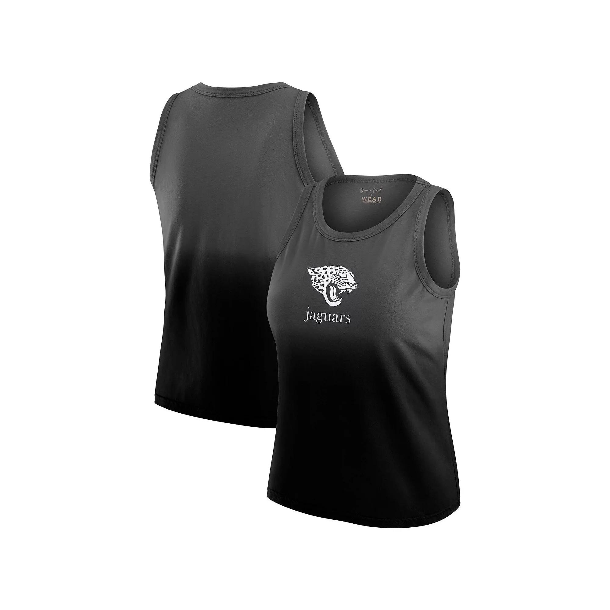Women's WEAR by Erin Andrews x Gracie Hunt Black Jacksonville Jaguars Ombre Tank Top,  Product Image