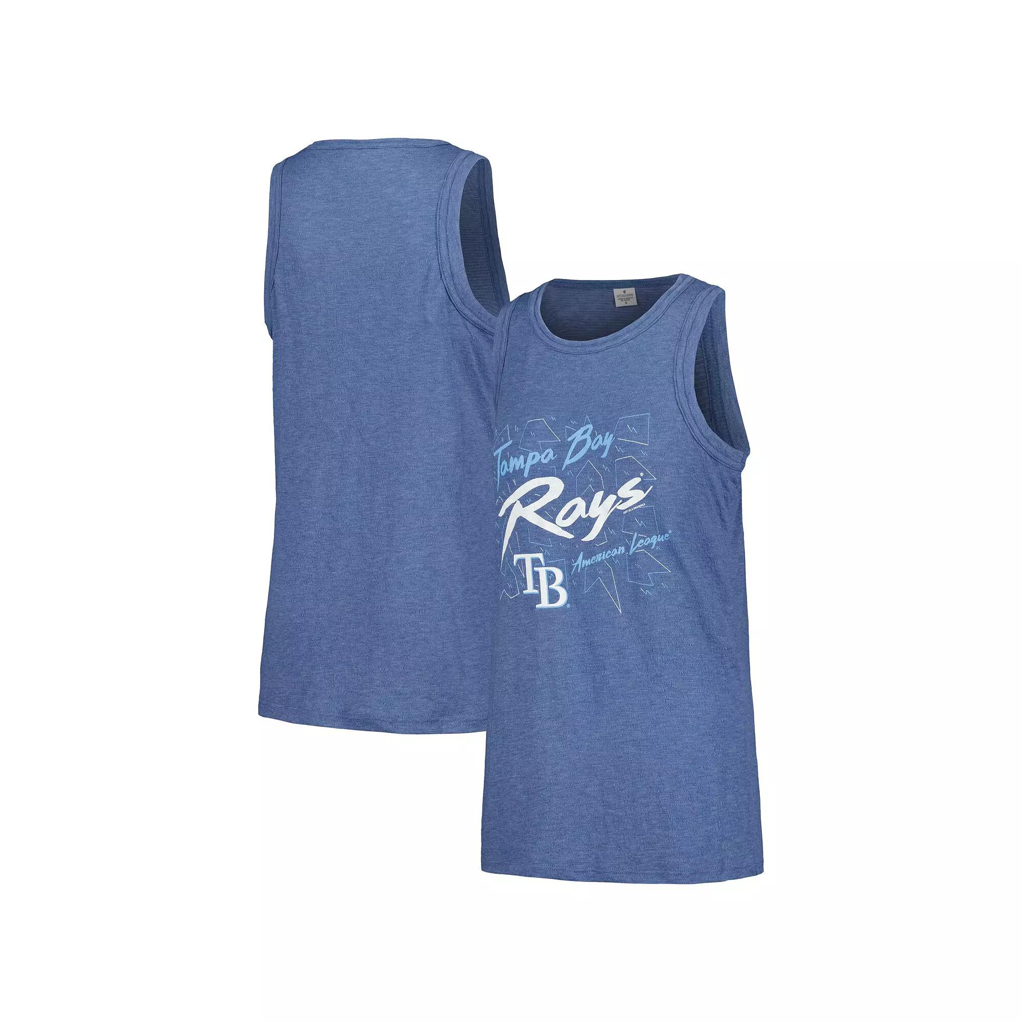 Women's Soft as a Grape Navy Tampa Bay Rays Gauze High Neck Tank Top, Size: Large, Blue Product Image