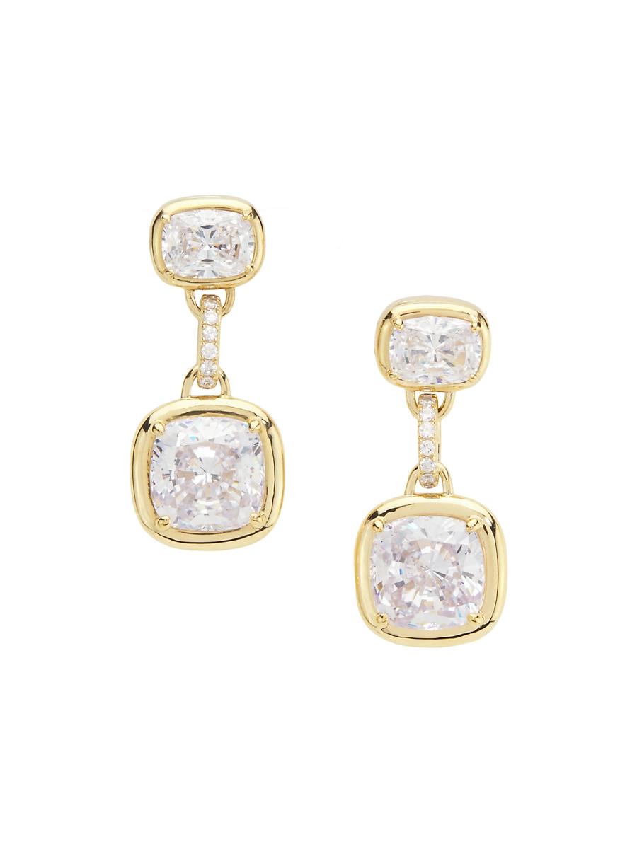 Womens Cabrete 18K-Gold-Plated & Cubic Zirconia Drop Earrings Product Image