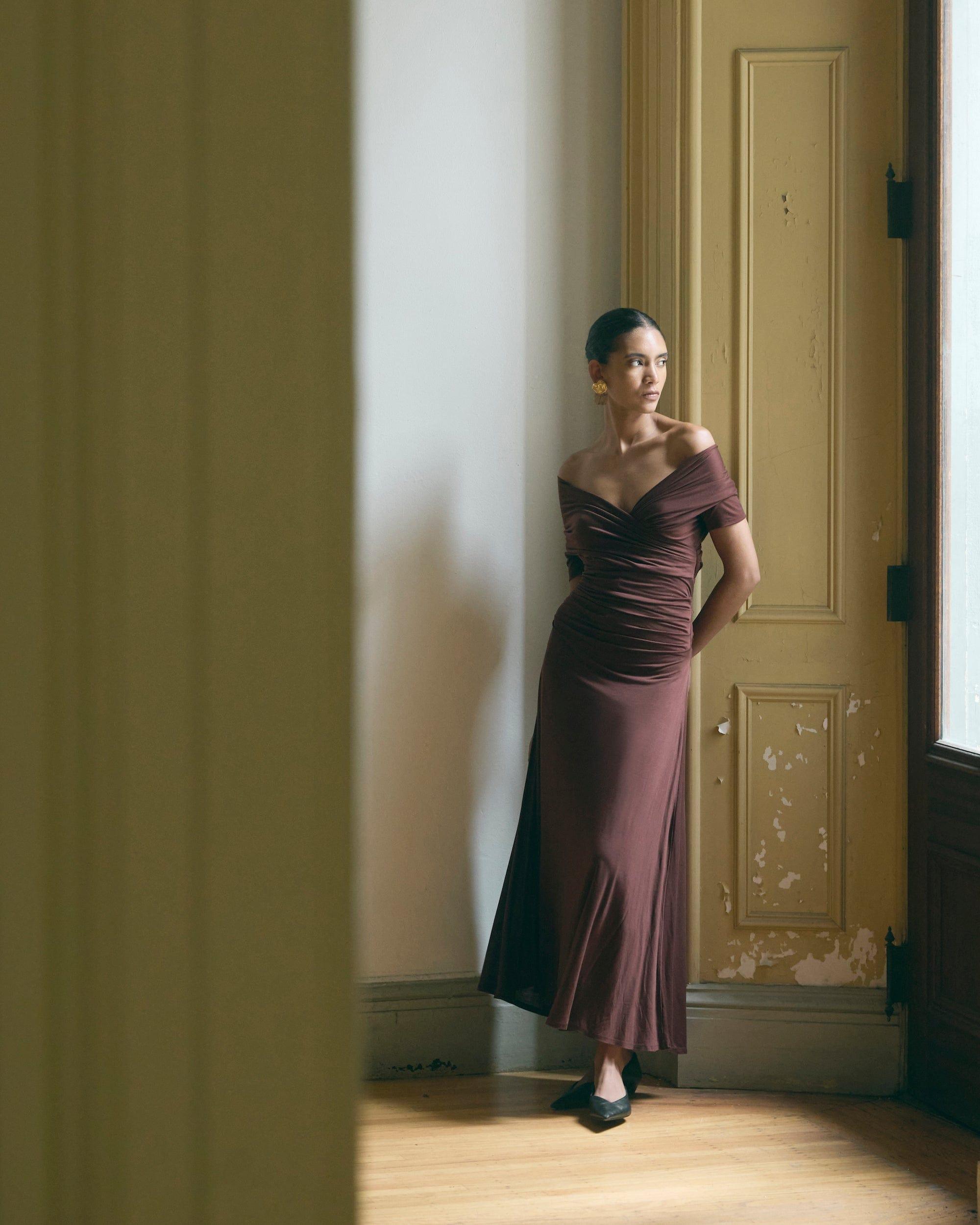 Thilda Ruched Off-Shoulder Dress Product Image