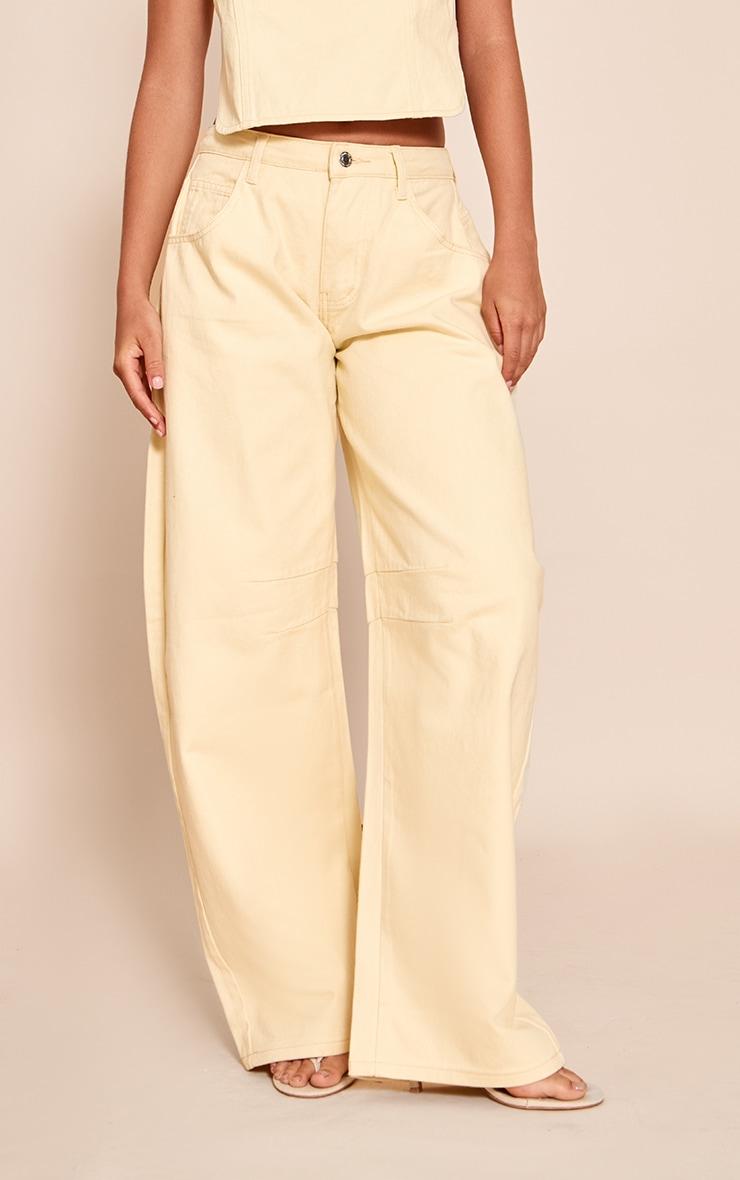 Butter Cream Seam Detail Barrel Jean Product Image