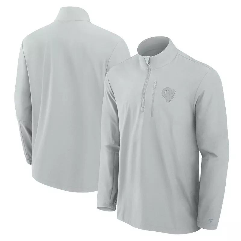 Men's Fanatics Gray Buffalo Bills Front Office Woven Quarter-Zip Jacket,  Product Image