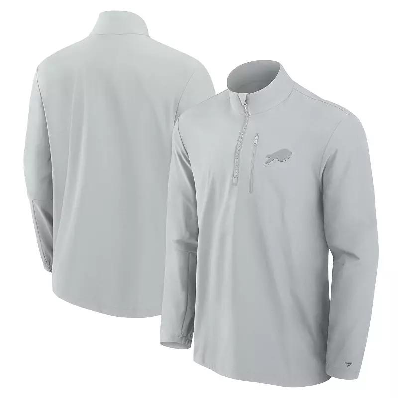 Men's Fanatics Gray Buffalo Bills Front Office Woven Quarter-Zip Jacket,  Product Image