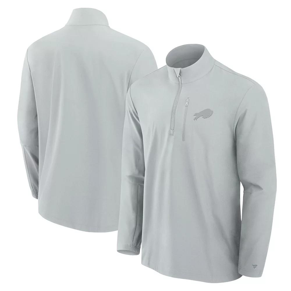 Men's Fanatics Gray Buffalo Bills Front Office Woven Quarter-Zip Jacket,  Product Image