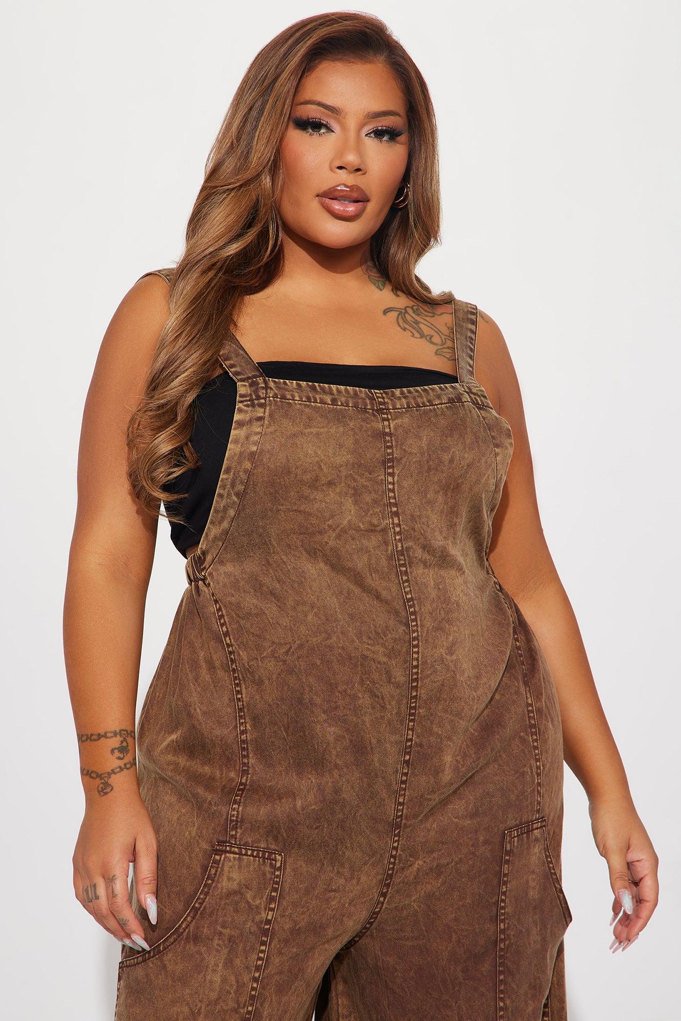 Katarina Washed Jumpsuit - Brown Product Image