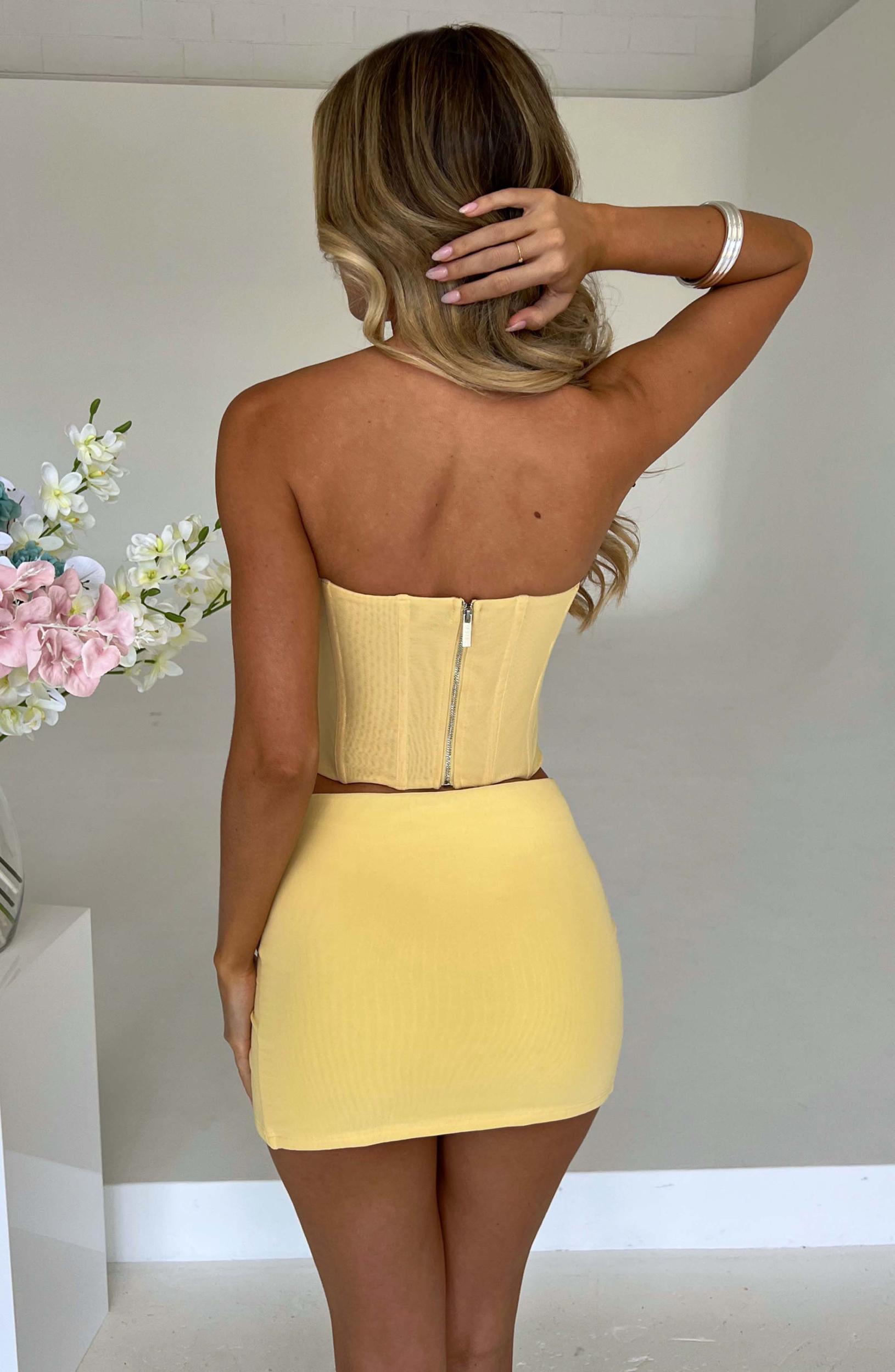 Alina Mini Skirt - Lemon Product Image