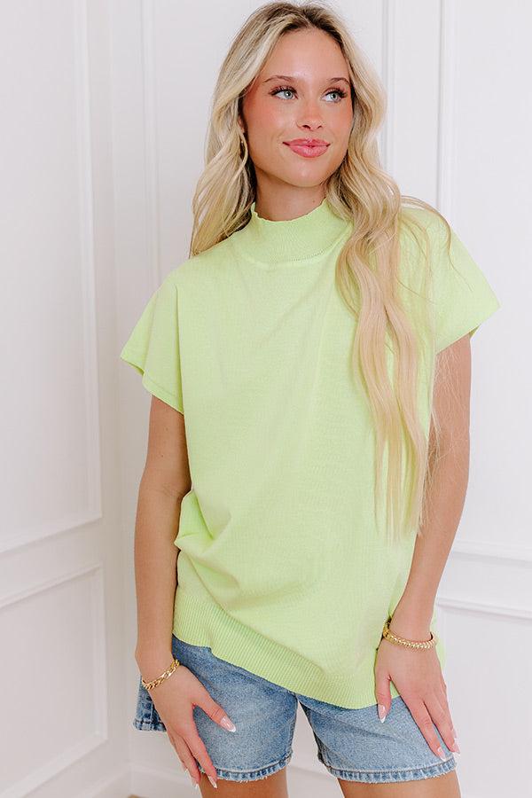 Statement Piece Knit Top in Lime Punch Product Image