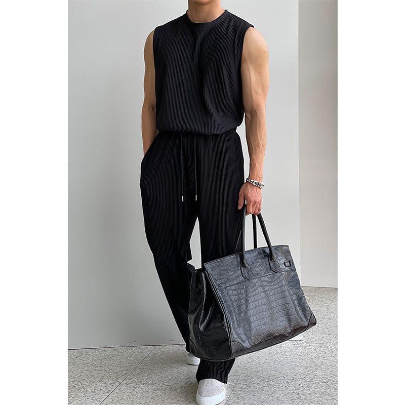 RT No. 11931 PLEATED SLEEVELESS SHIRT & WIDE DRAWSTRING PANTS Product Image