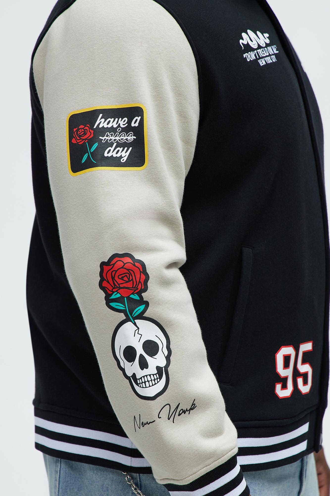 New York Circle Varsity Jacket - Black Product Image