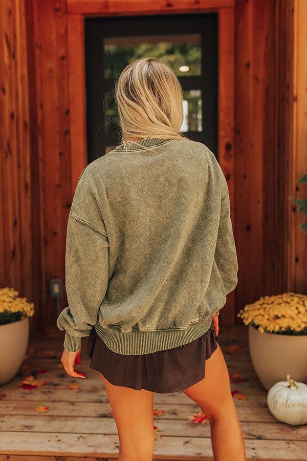Trailside Cutie Vintage Wash Sweatshirt in Green Product Image