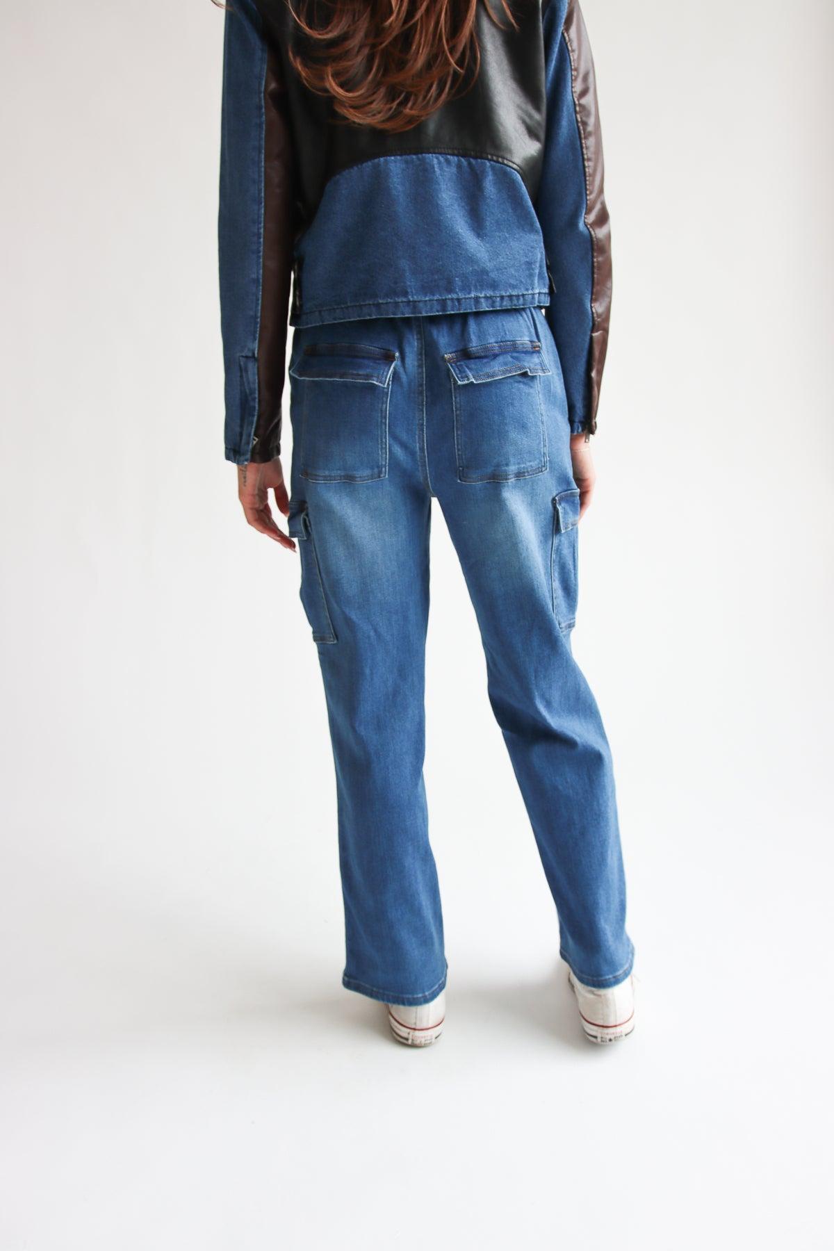 Drawstring Cargo Jeans Product Image