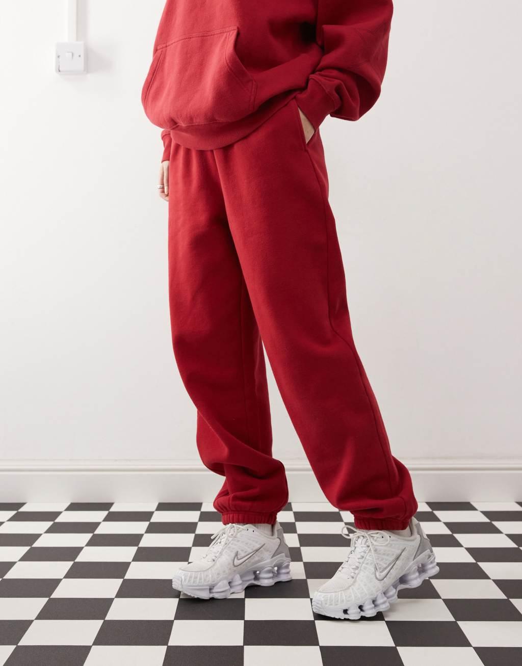 Pacsun washed embroidered sweatpants in red - part of a set Product Image