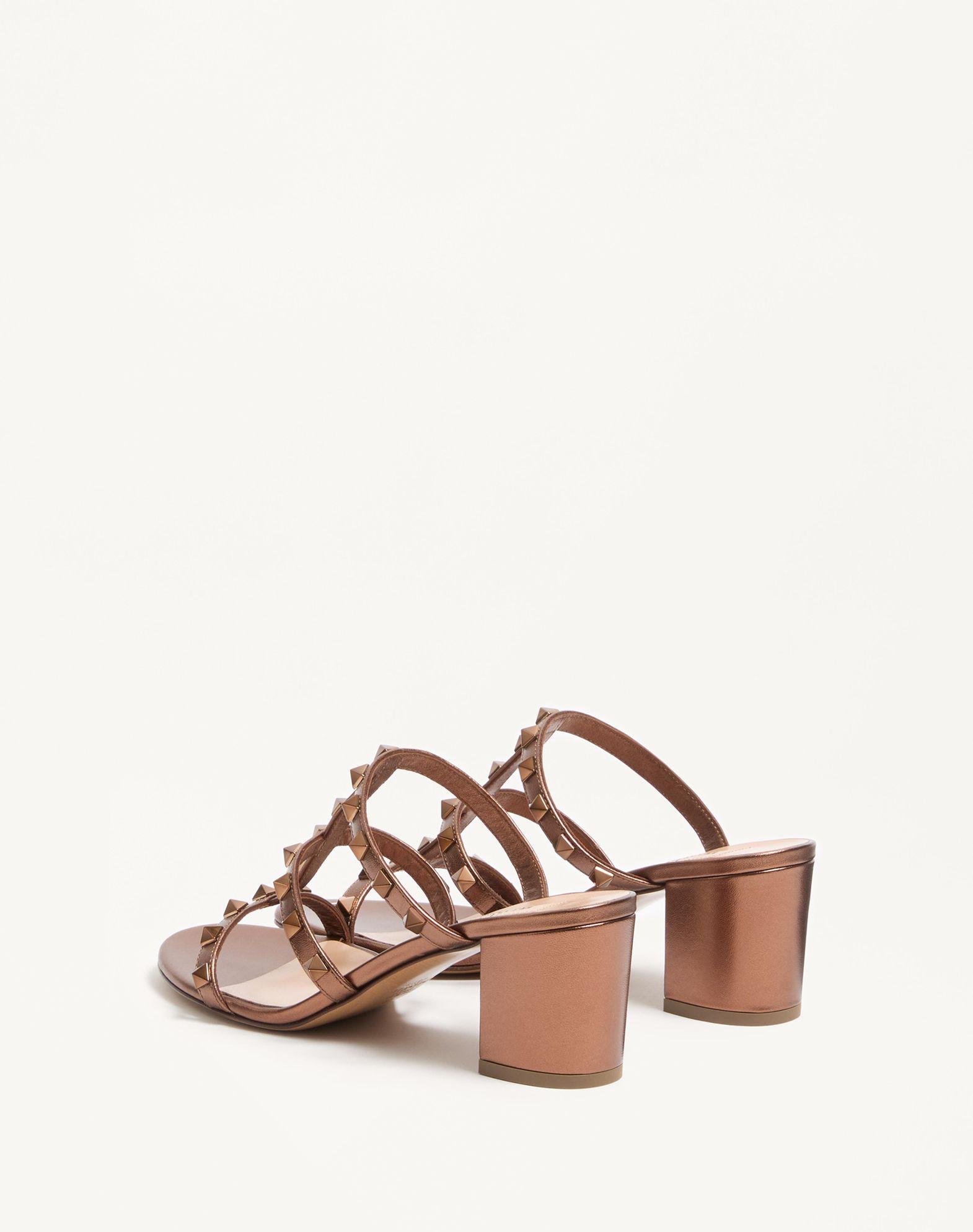 Rockstud Metallic Calfskin Leather Slide Sandal 60 Mm Product Image