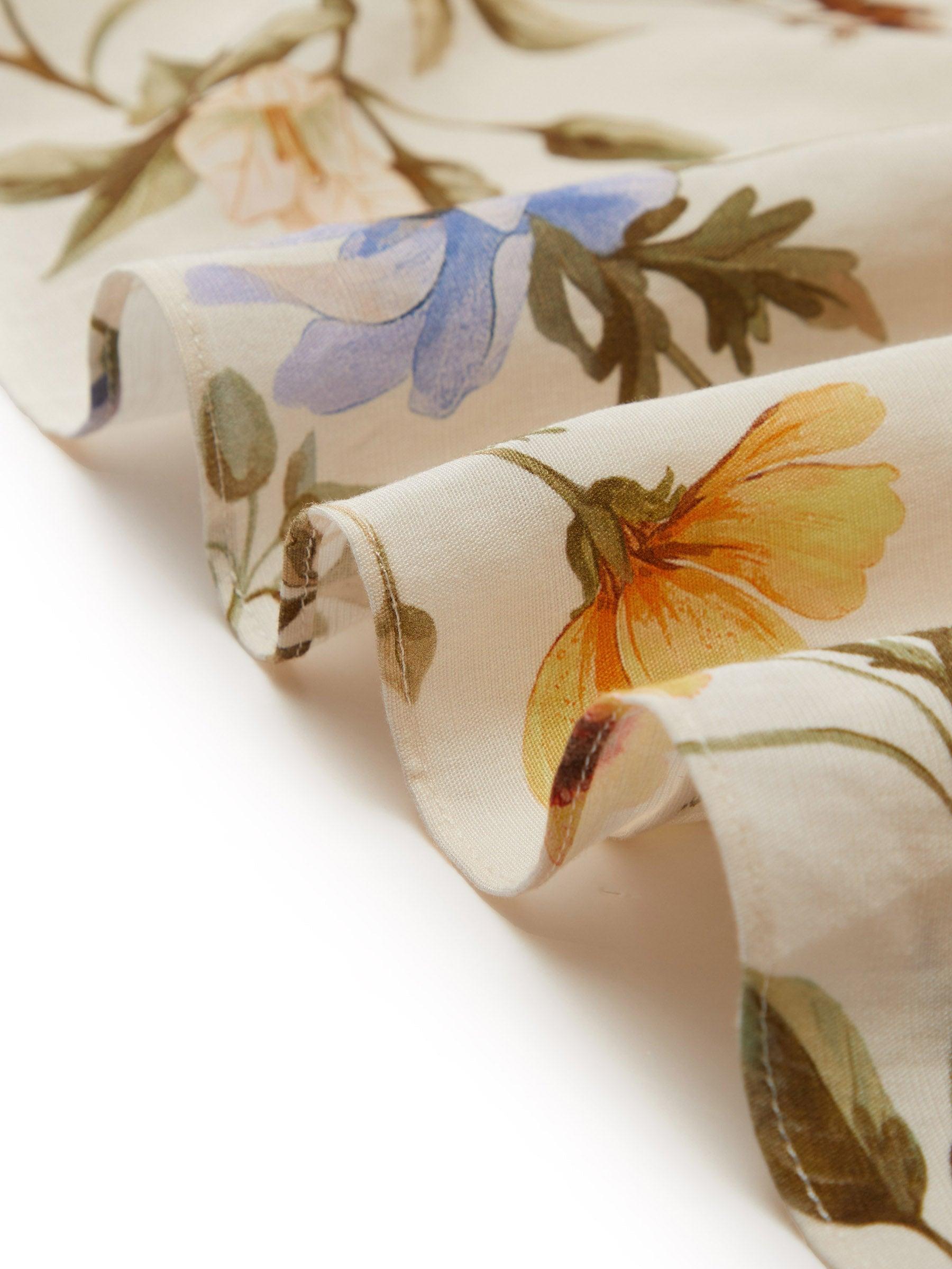 Tencel Blend Floral Print Women A-Line Skirt With Scrunchie Product Image