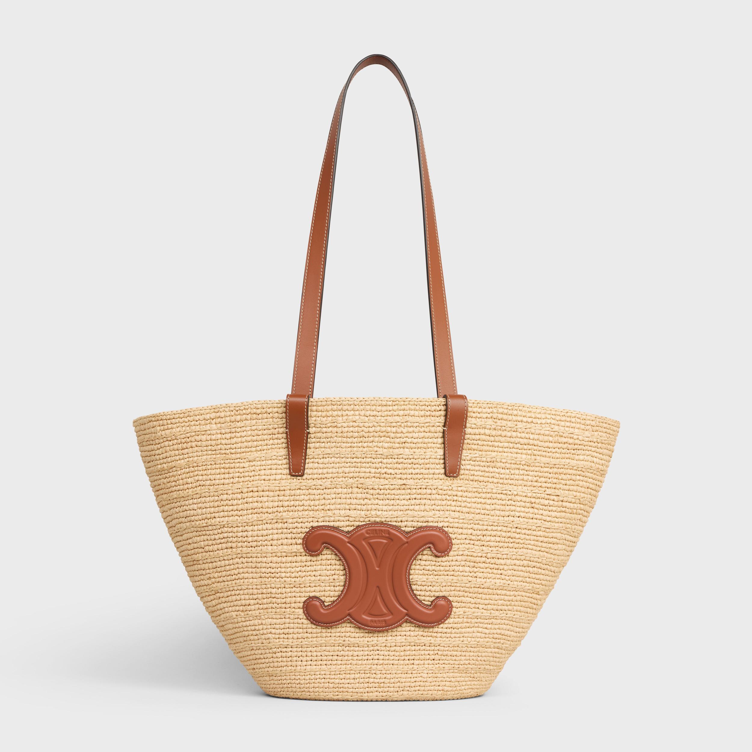 MEDIUM SUPPLE CELINE CLASSIC PANIER IN Raffia and calfskin Product Image