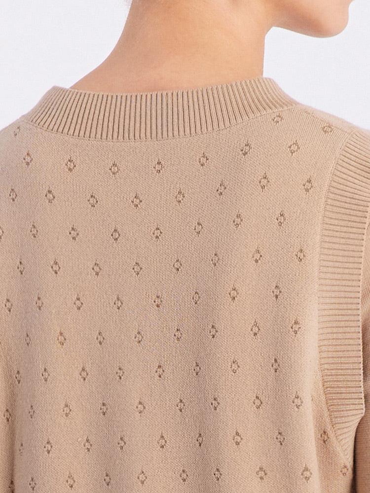 Jacquard Vest And Knit Dress Two-Piece Set Product Image