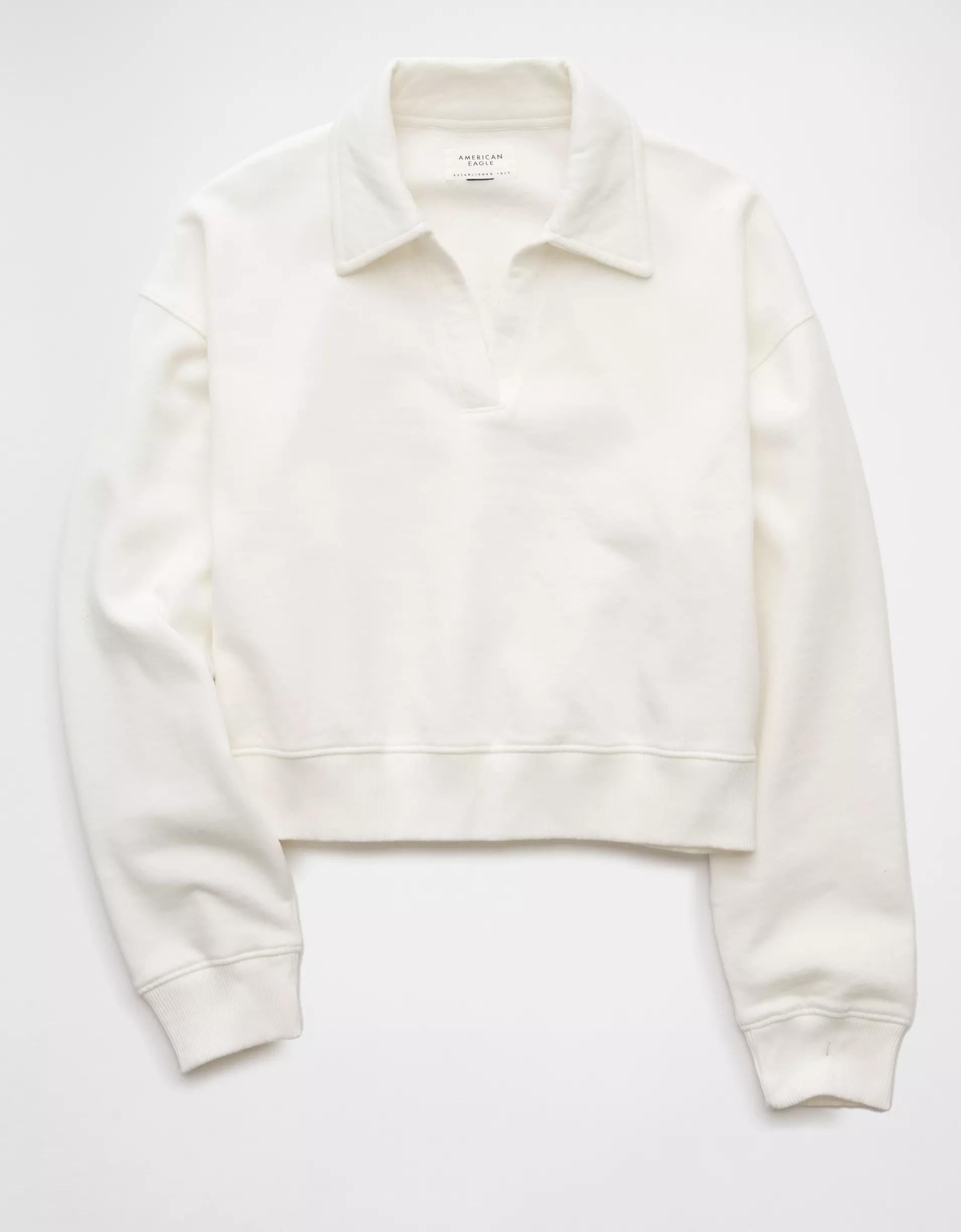 AE Cropped Polo Sweatshirt Product Image