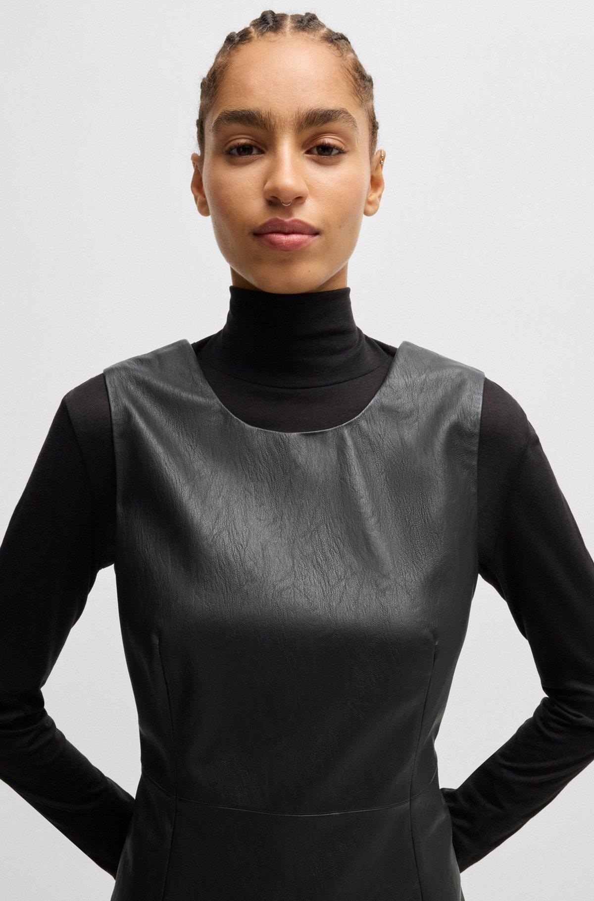 Shift dress in soft faux leather Product Image