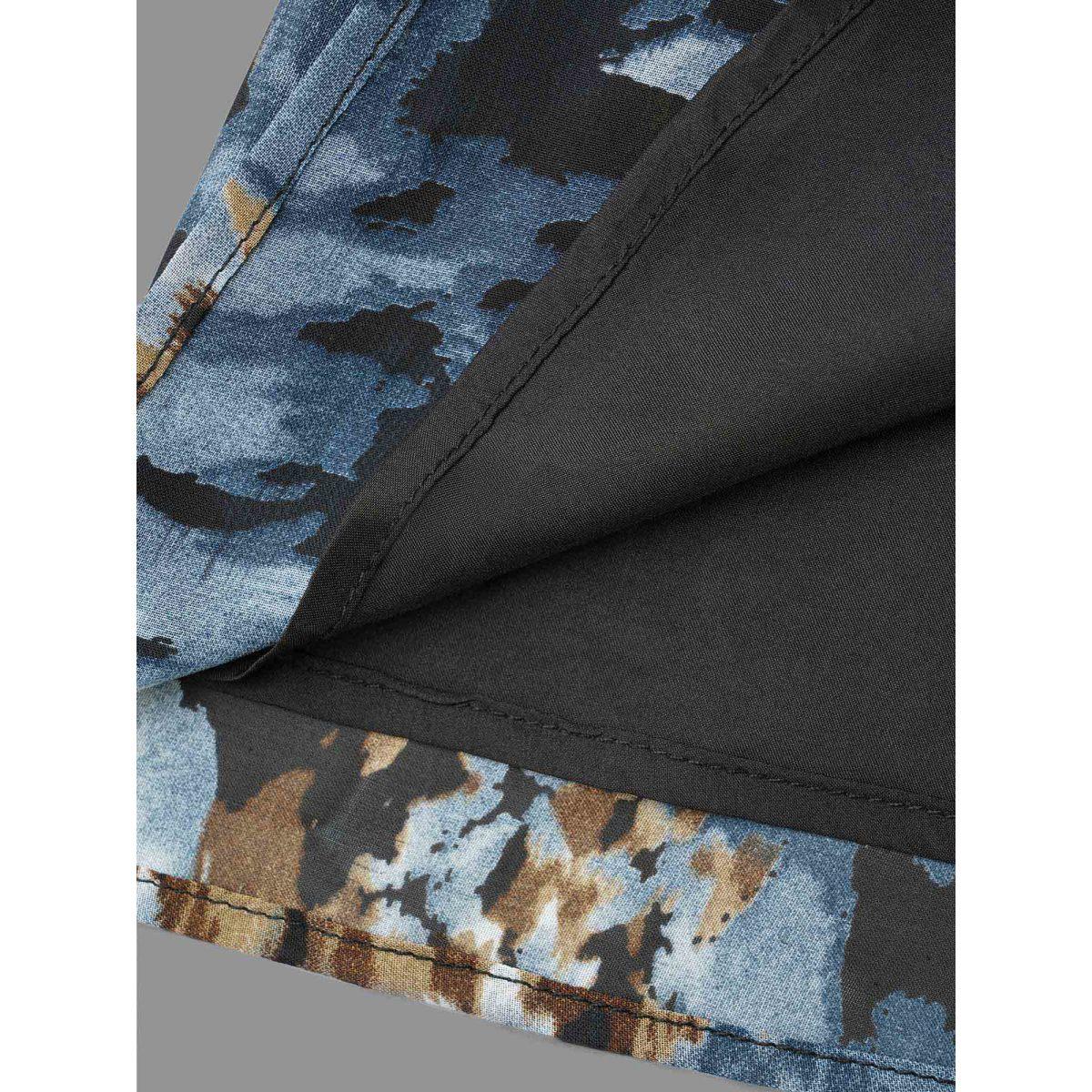 Plus Size Black V Neck Floral Bell Sleeve Blouse Women Elegant Elbow-length sleeve V-neck Everyday Blouses BloomChic 22-24/3X Product Image