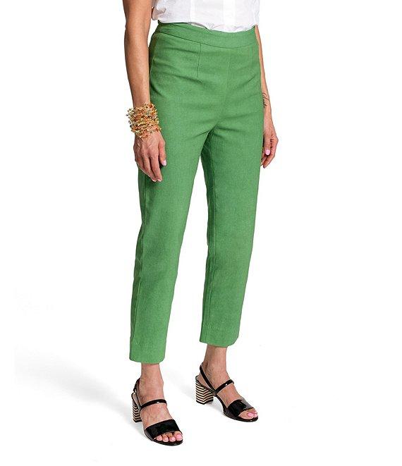 FRANCES VALENTINE Lucy Stretch Woven High Rise Slim Leg Trouser Pants Product Image