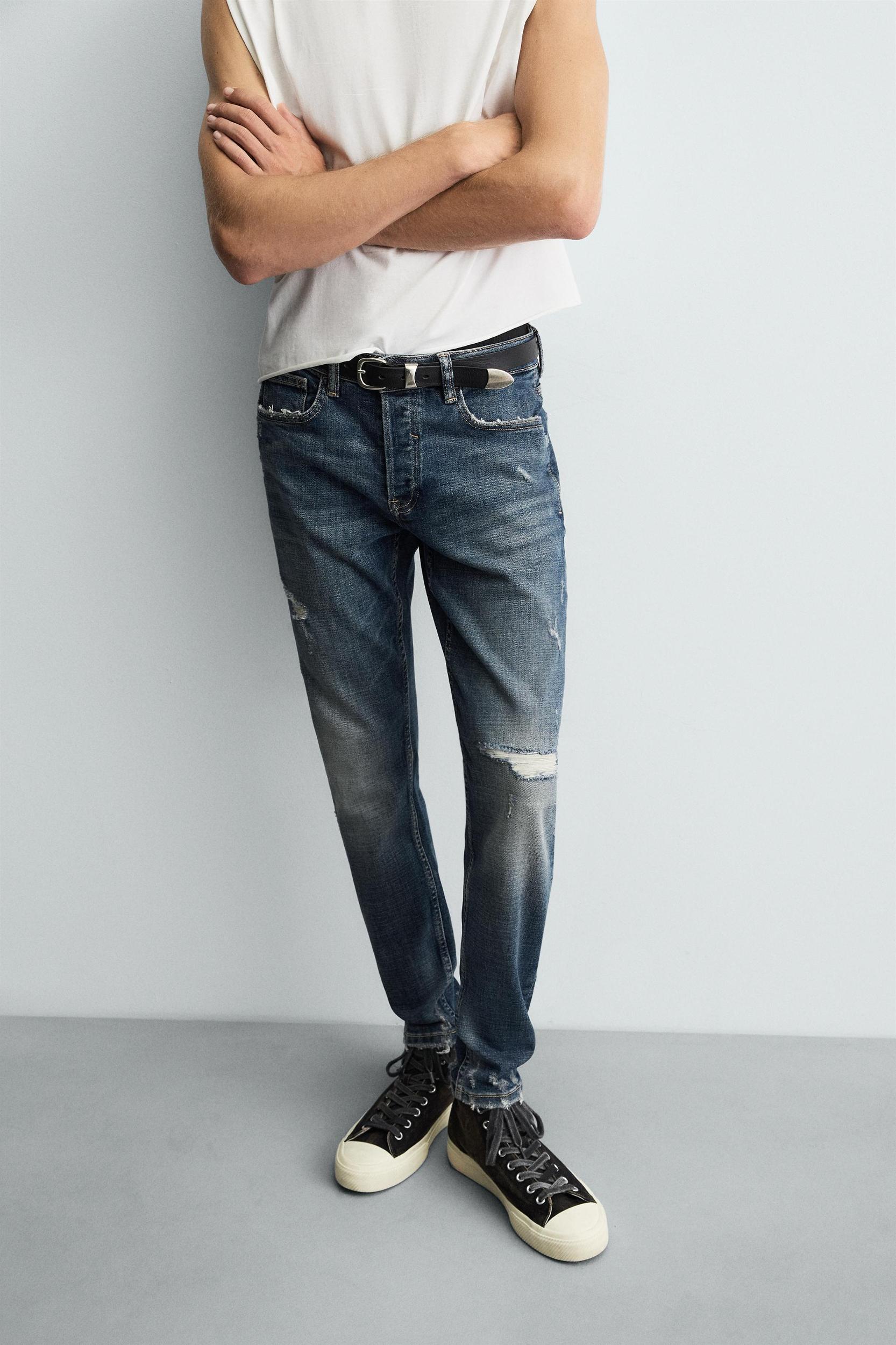 RIPPED SKINNY FIT JEANS Product Image